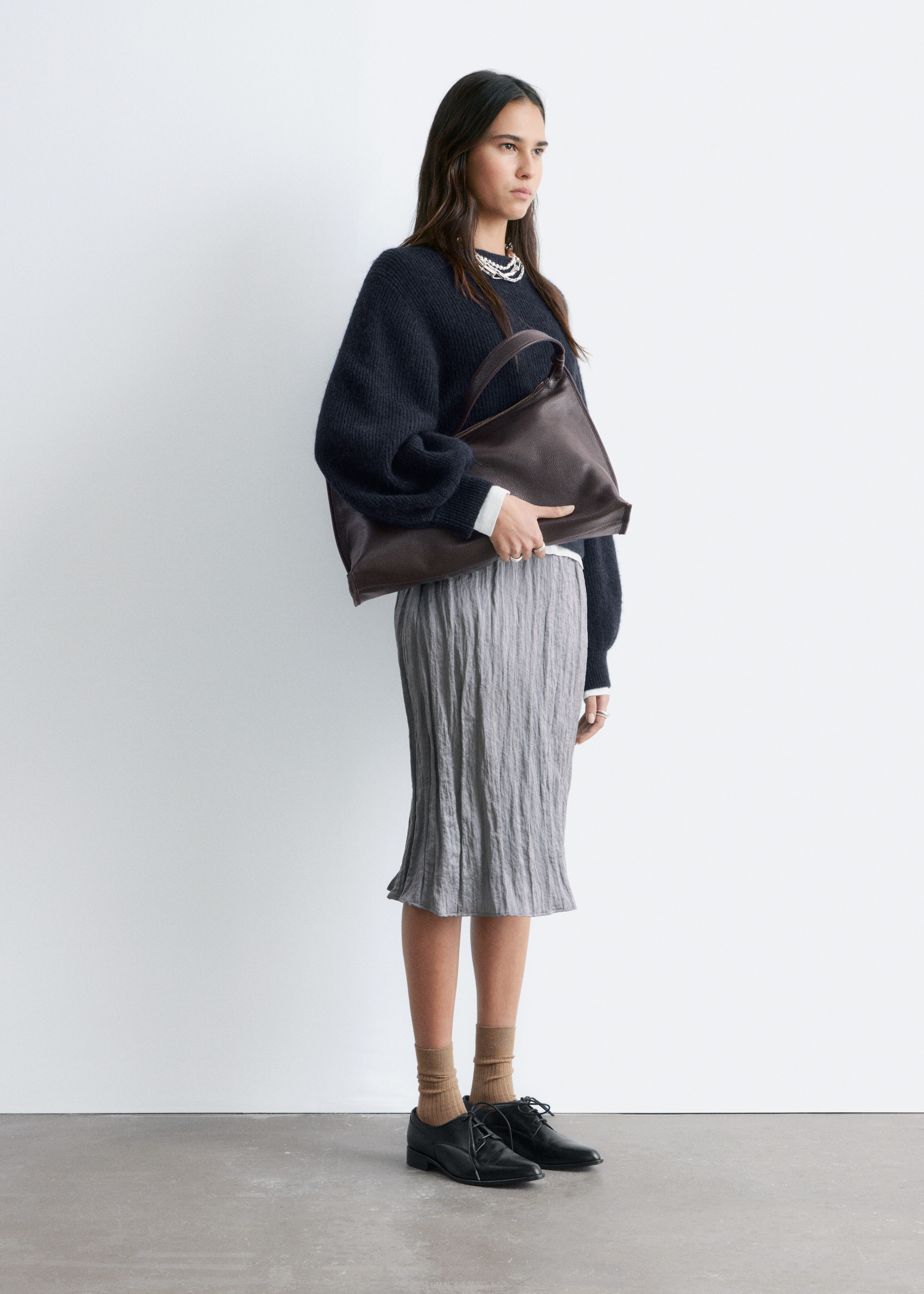 & Other Stories ALPACA-BLEND BALLOON-SLEEVE JUMPER