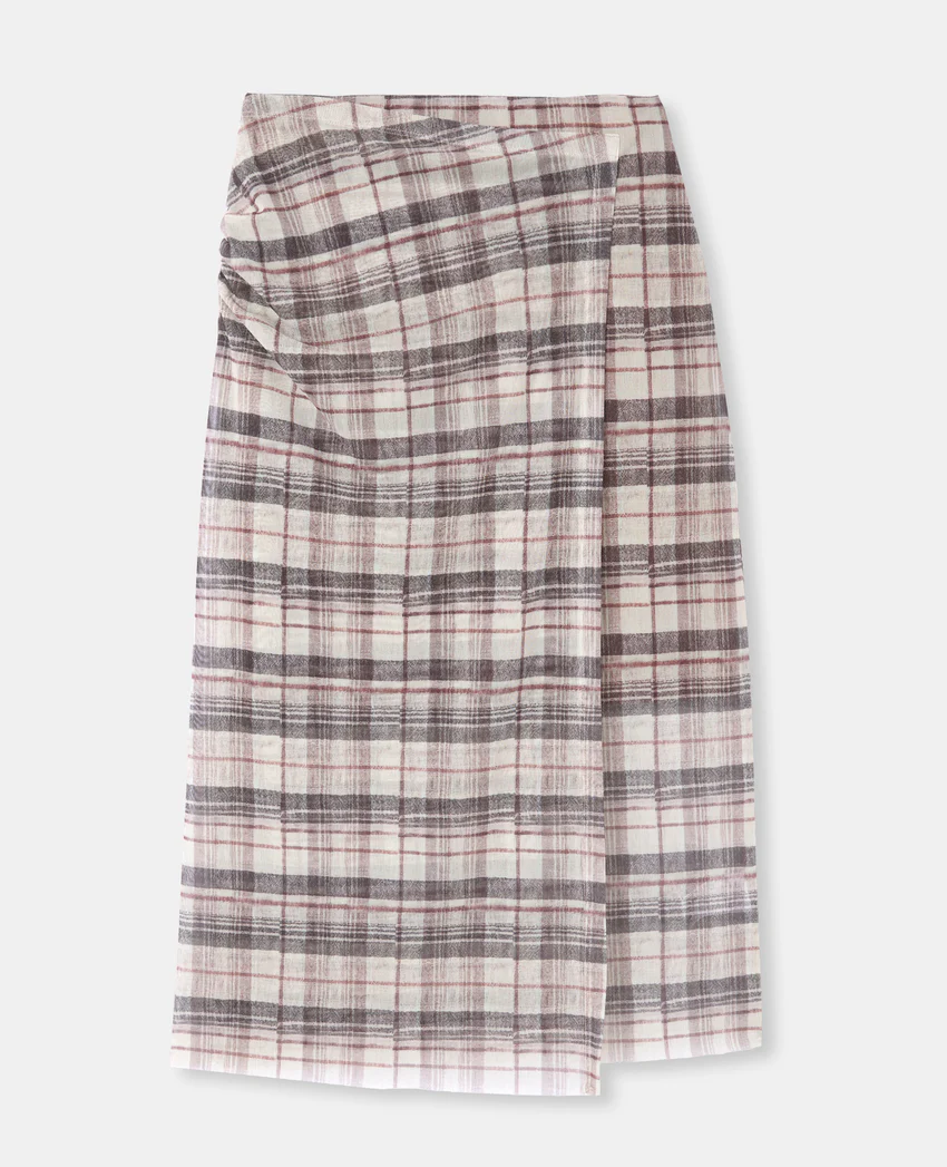 Pimkie Jupe longue en résille effet porte-feuille motif carreaux