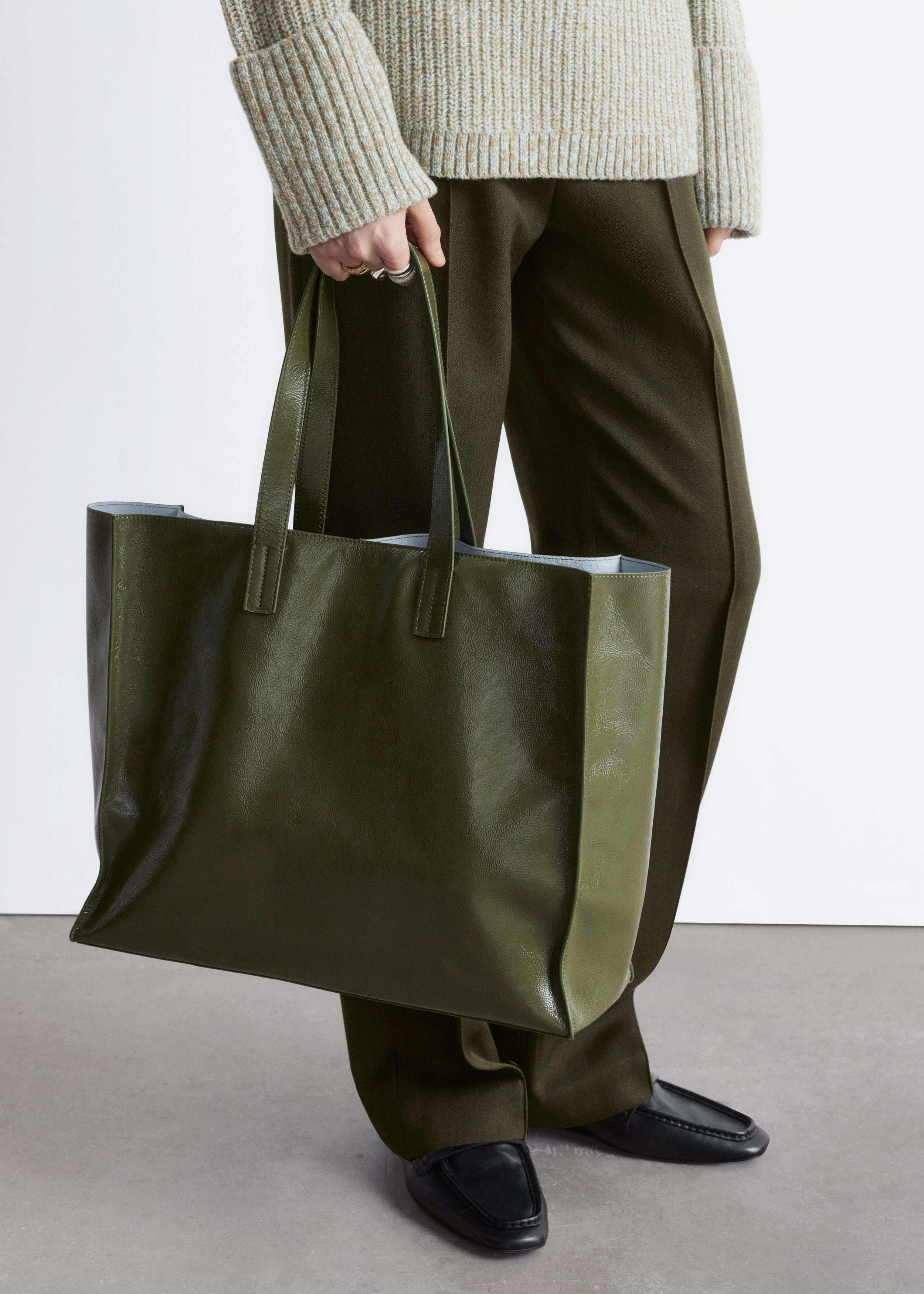 & Other Stories LEATHER TOTE BAG