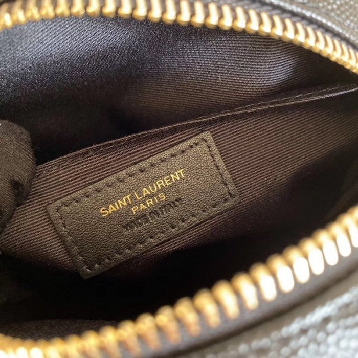 Y Circle Quilted Textured-leather Bag Black - Top Club