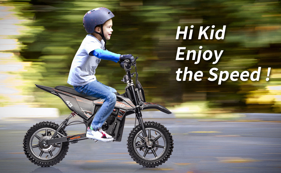 36V Kids Electric Dirt Bike. 350W. 15.5MPH. LED. 175lbs Max 36V Kids Electric Dirt Bike. 350W. 15.5MPH. LED. 175lbs Max