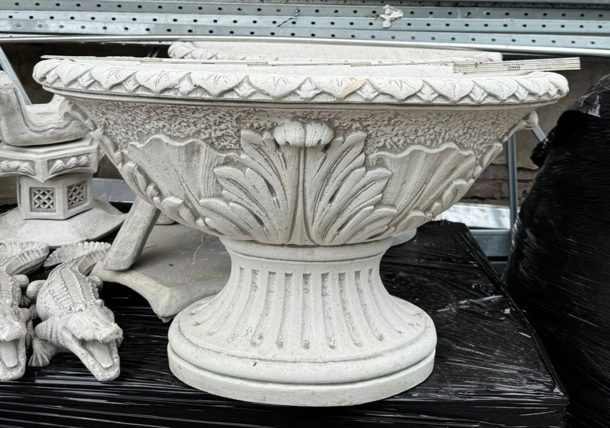 Luxury Baroque Flower Pot White 100 cm - Garden Decoration Accessories
