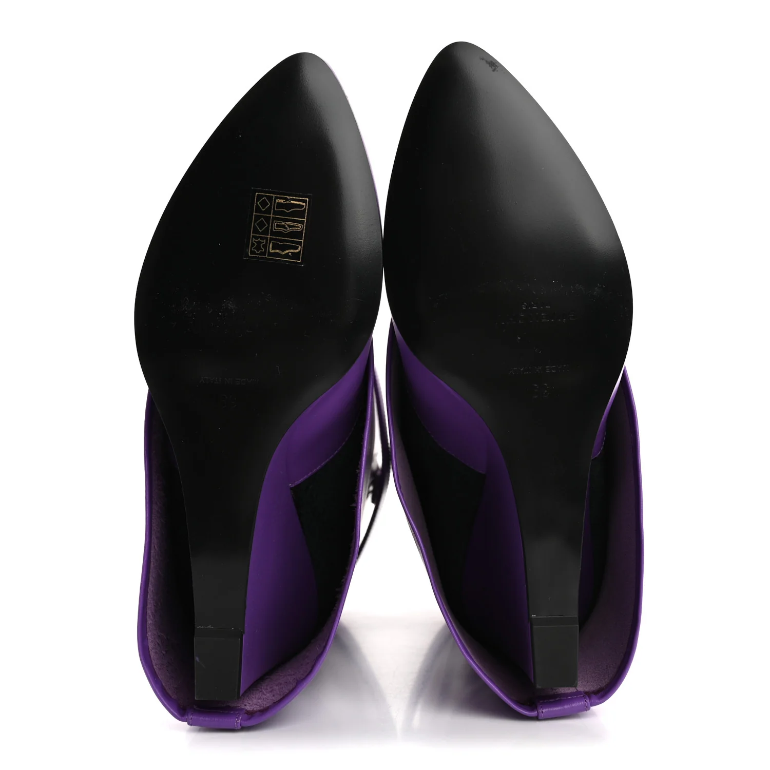 Calfskin Shark Lock Ankle Boots 39 Ultraviolet - Top Club