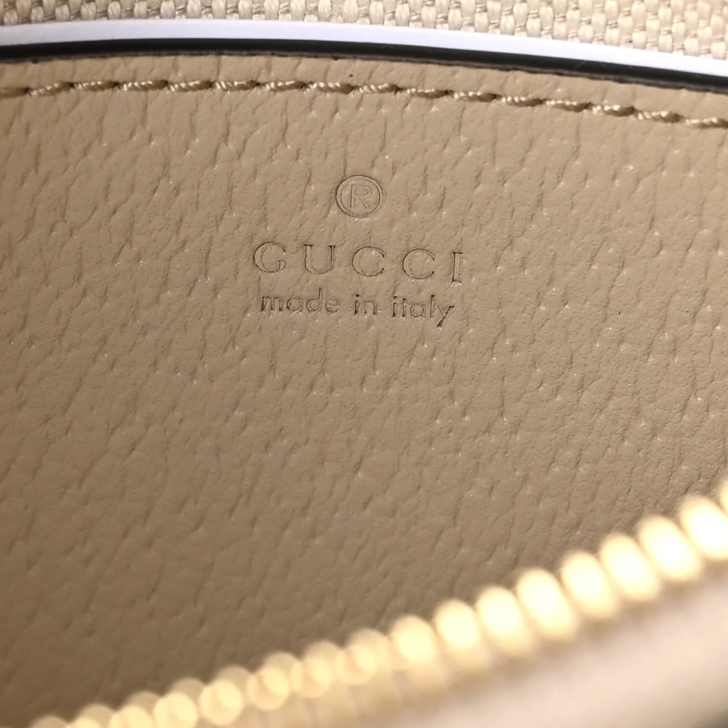 GG Supreme Monogram Textured Dollar Calfskin Web Mini Ophidia GG Handbag Beige Mystic White Oatmeal - Top Club