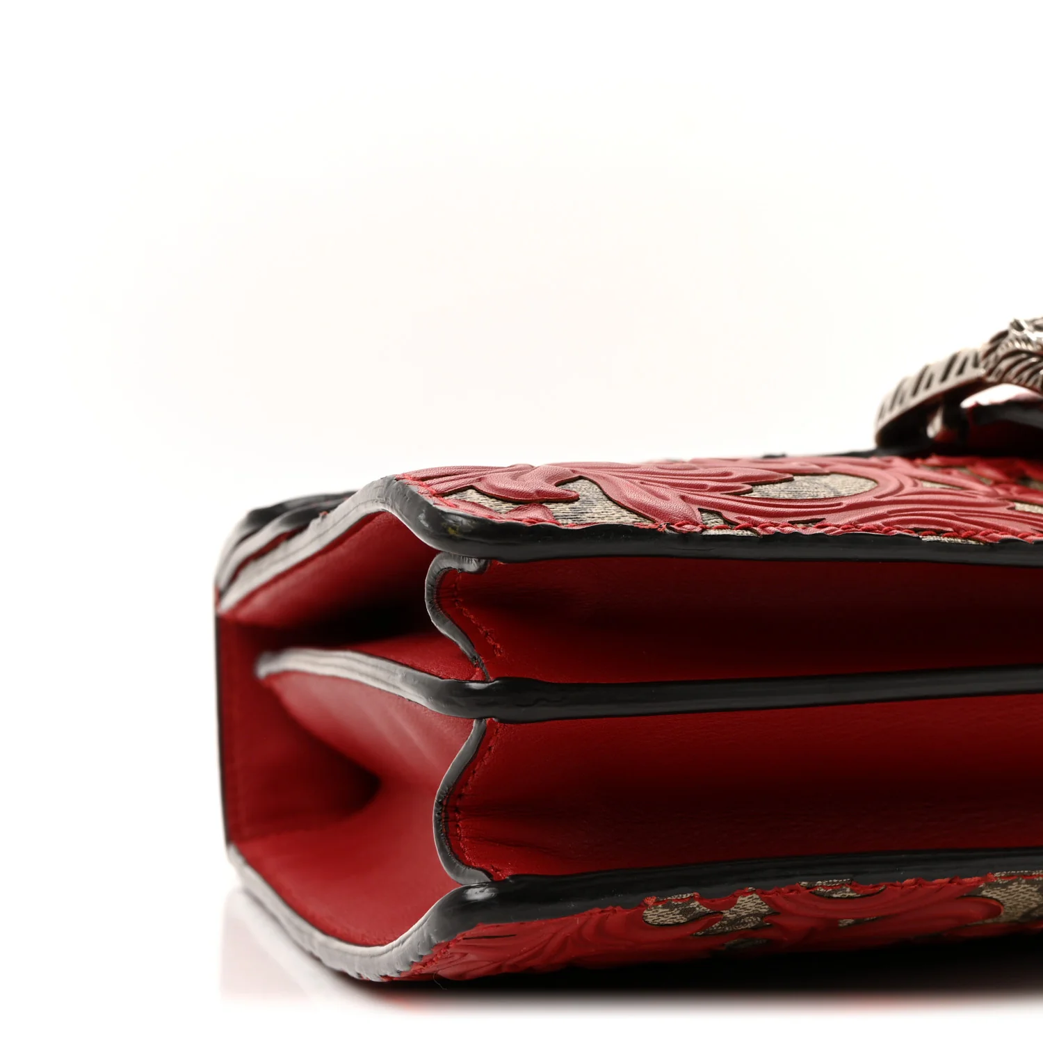 GG Supreme Monogram Arabesque Medium Dionysus Shoulder Bag Hibiscus Red - Top Club