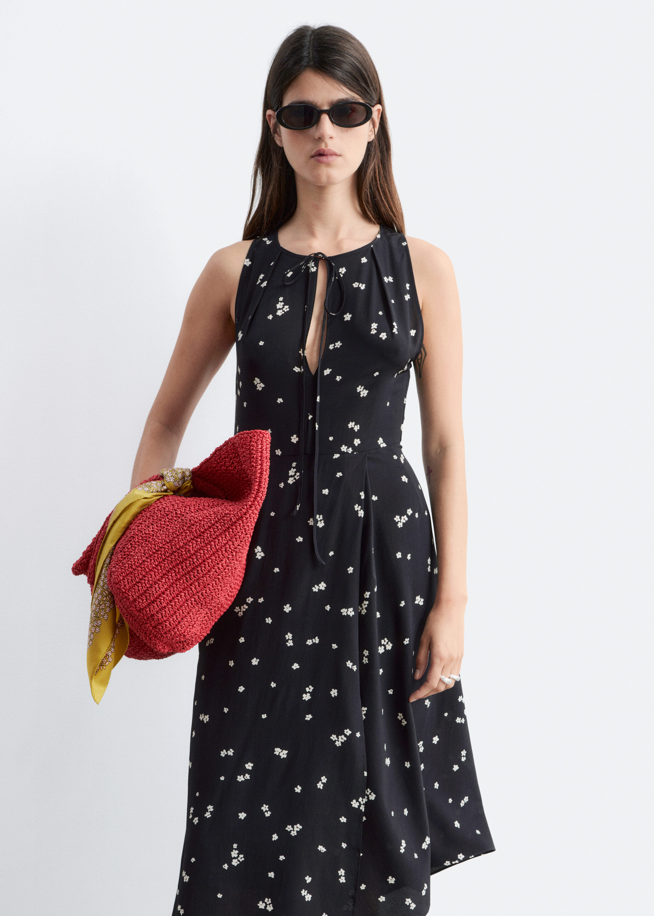 & Other Stories FLORAL SILK MAXI DRESS