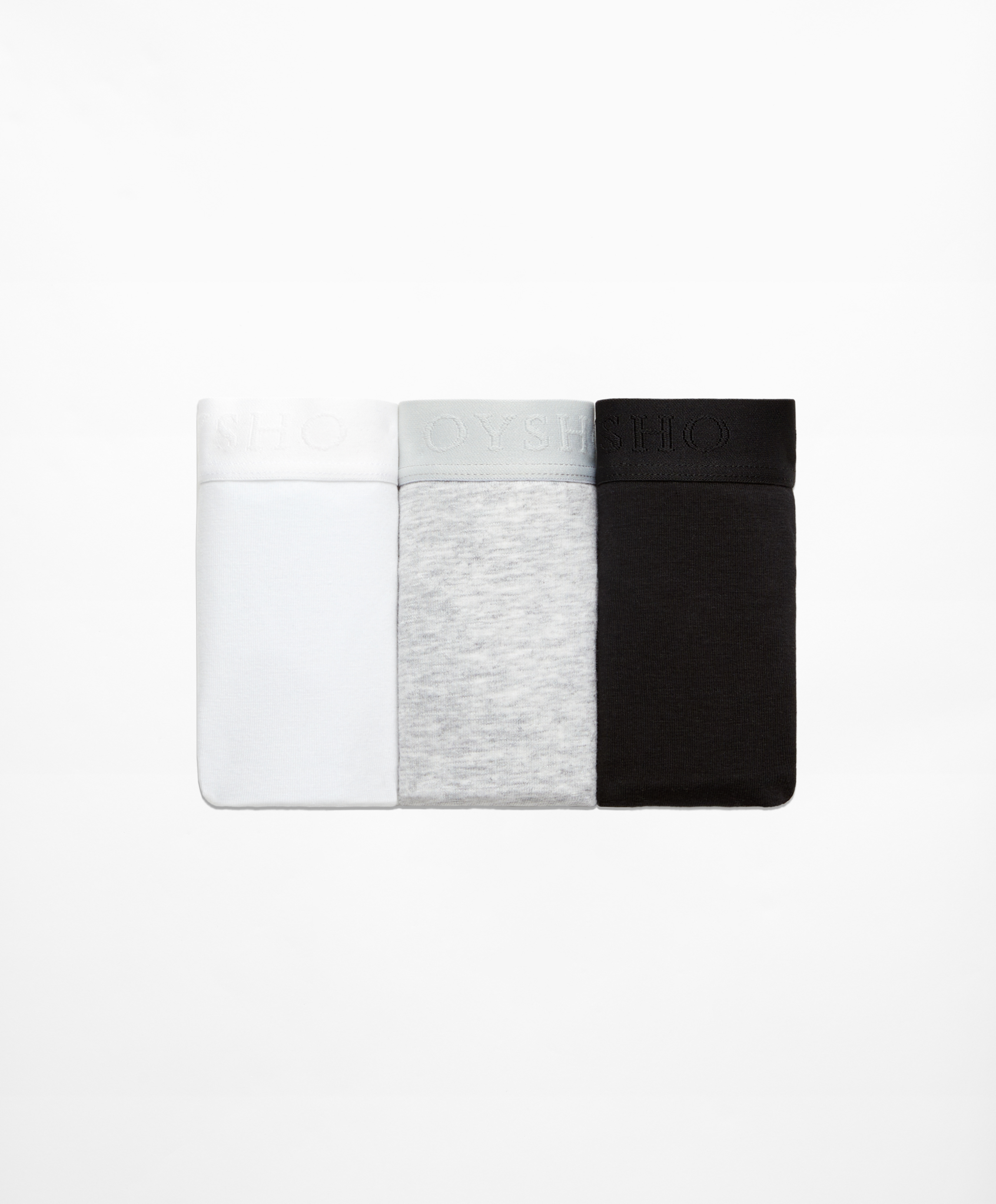 OYSHO 3 comfort cotton blend thongs with logo