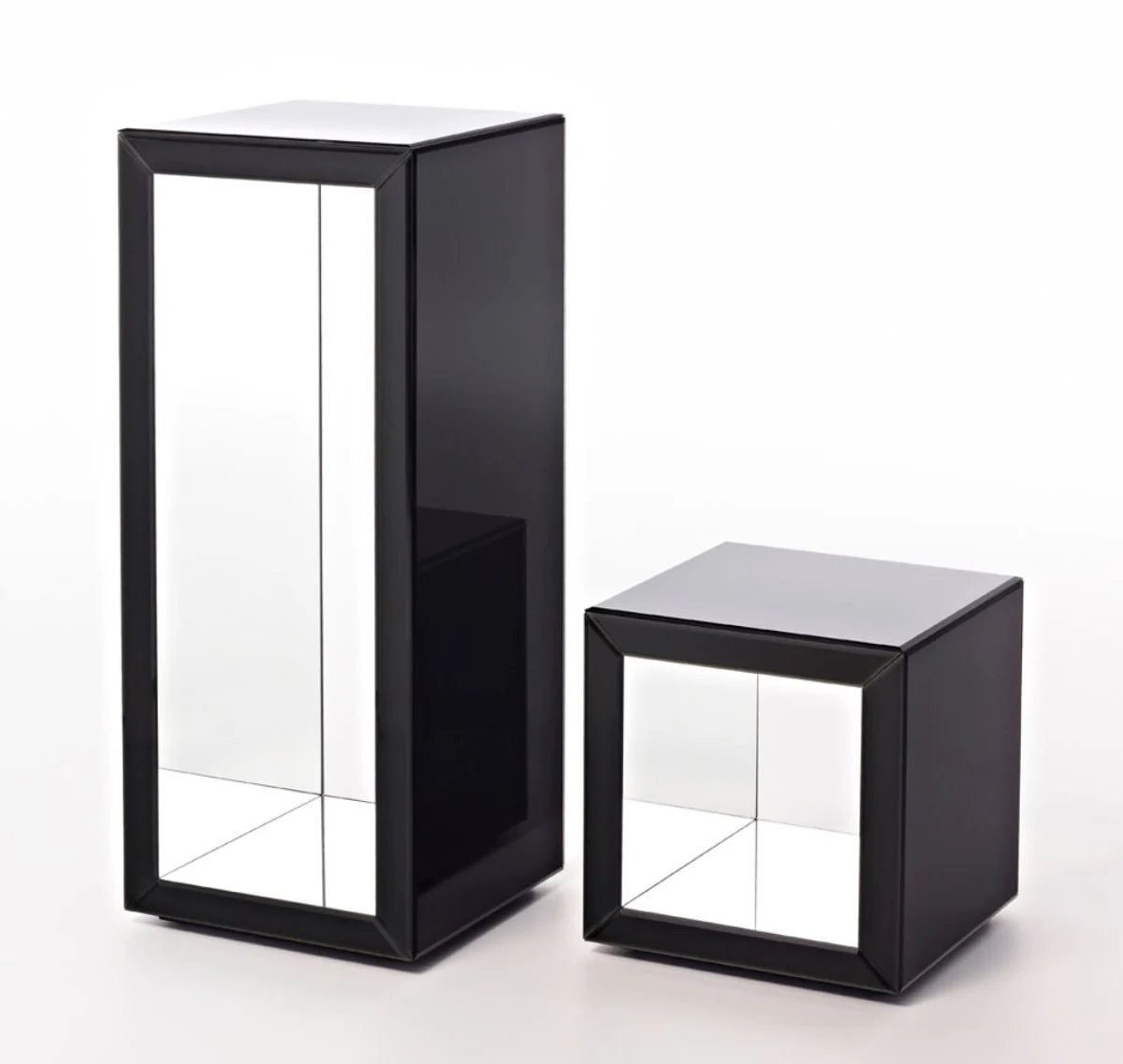 Luxury side table in column design black 46 x 46 x H. 112 cm - luxury quality
