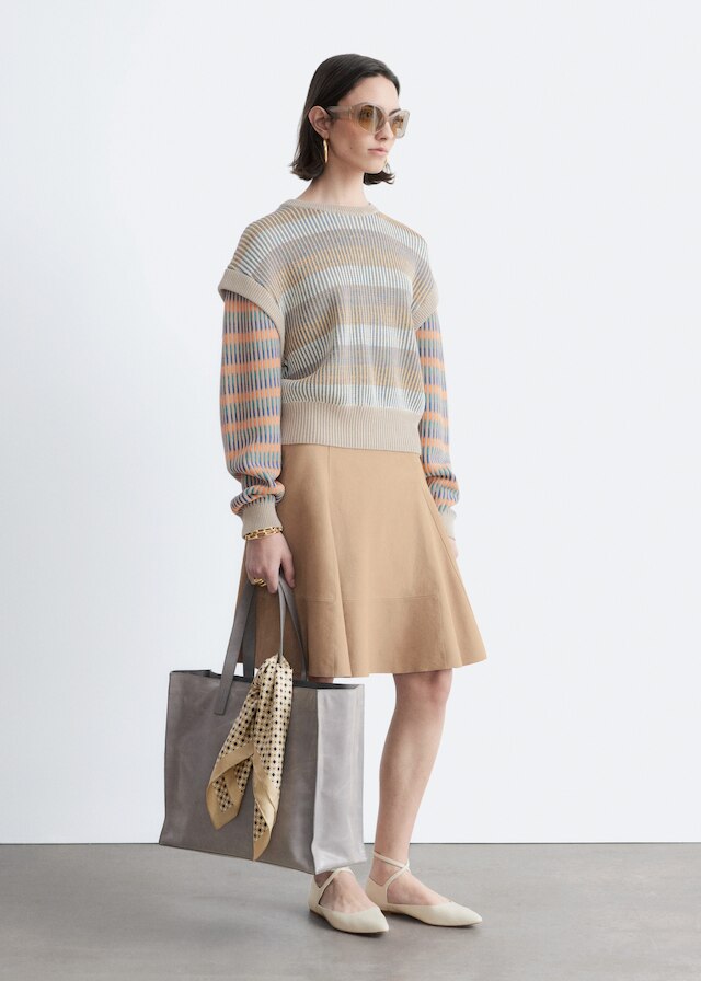 & Other Stories STRIPED PANEL KNIT JUMPER