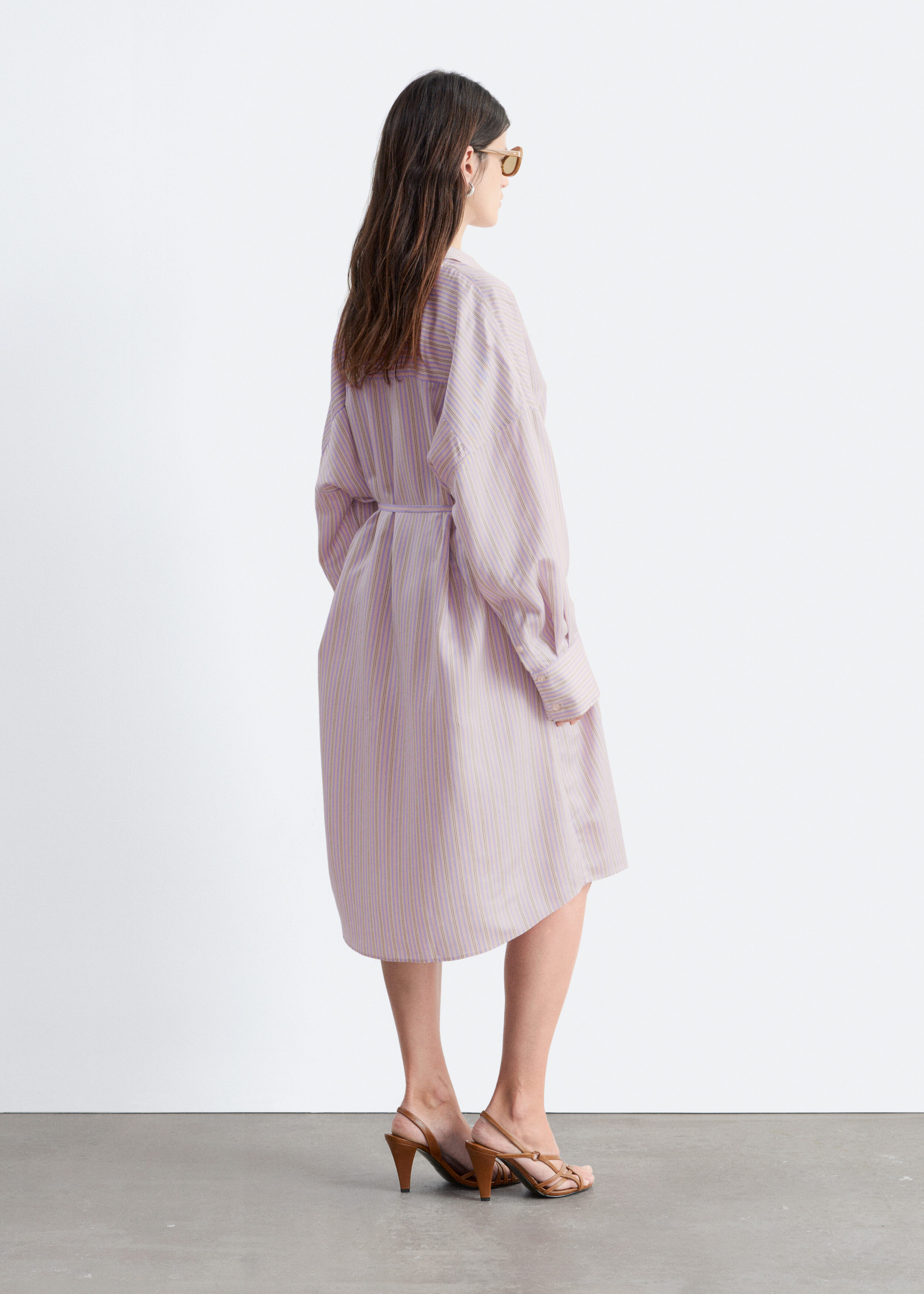 & Other Stories PRINTED SILK-COTTON MIDI DRESS