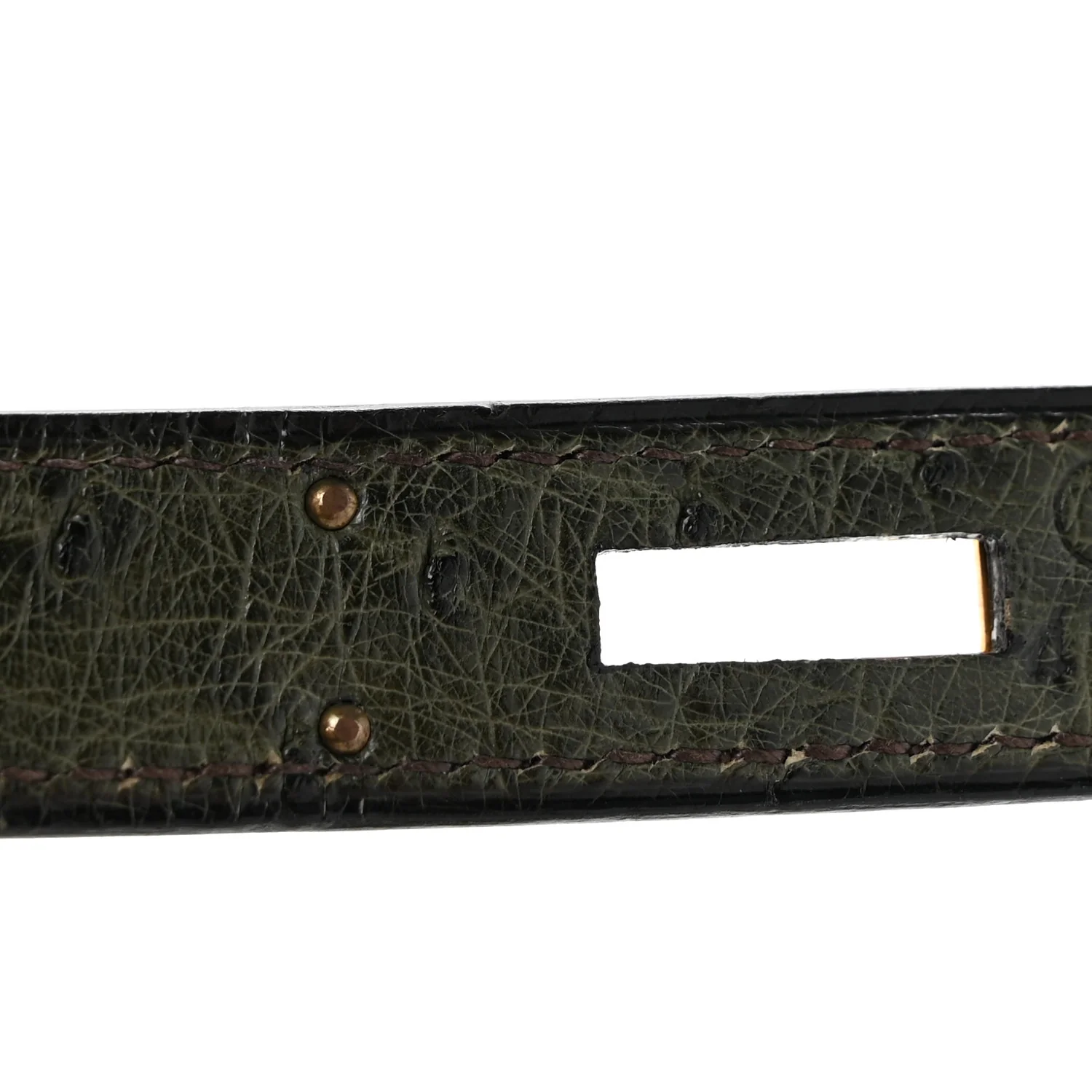 Ostrich Kelly Sellier 32 Vert Olive - Top Club