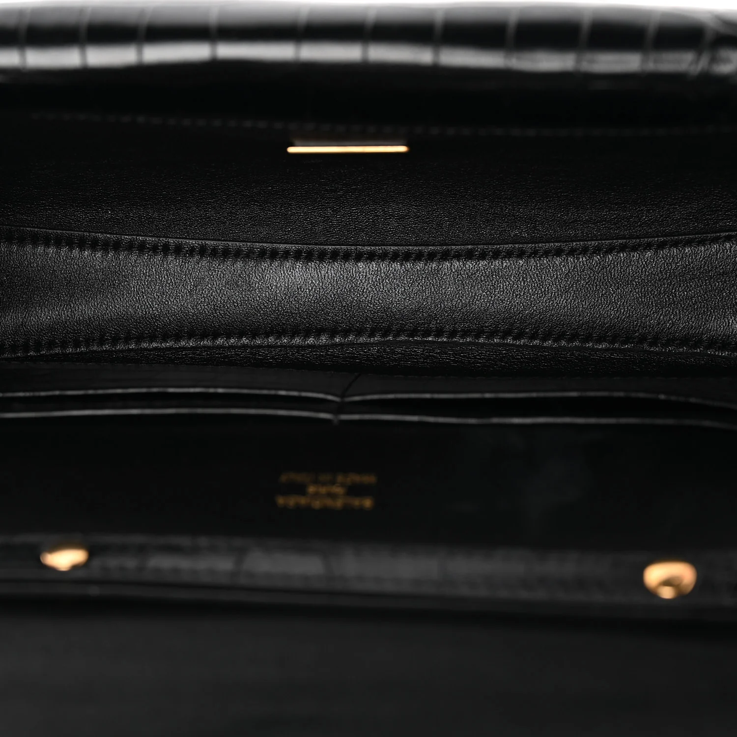 Crocodile Embossed Small Bel Air Clutch On Strap Black - Top Club