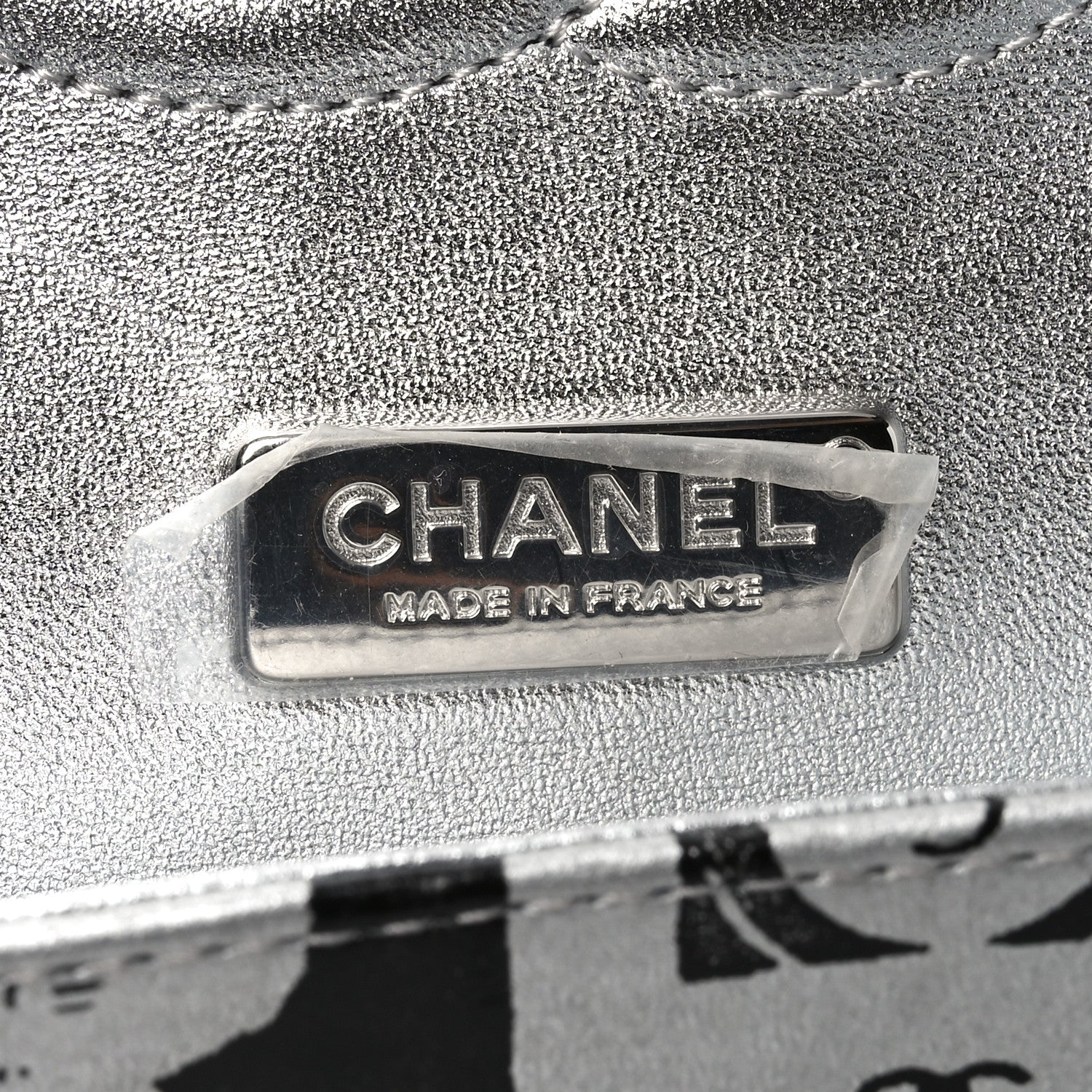 Lambskin Graffiti Printed Medium Double Flap Black Silver - Top Club