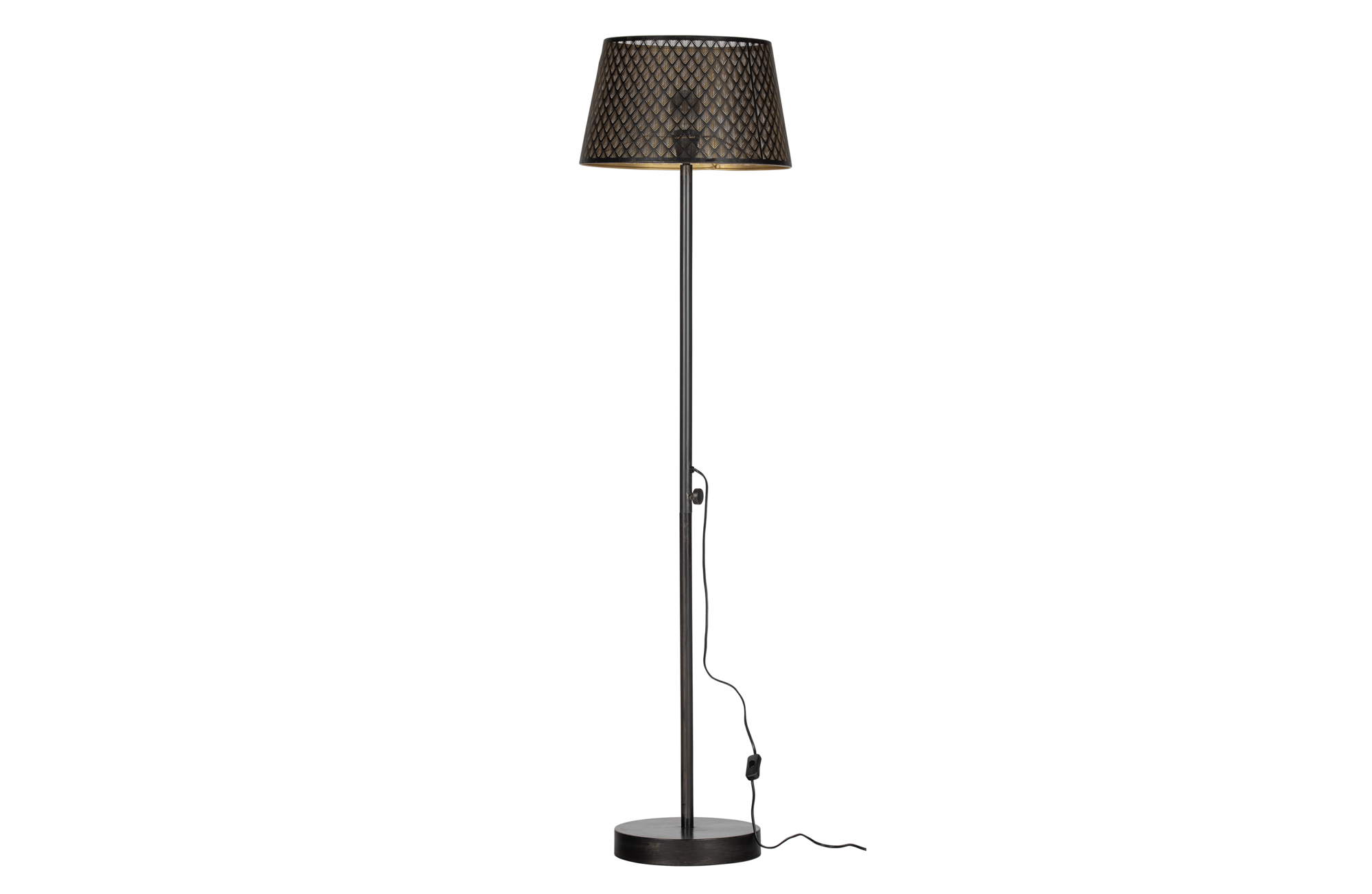 Vloerlamp Kars - zwart/antique brass