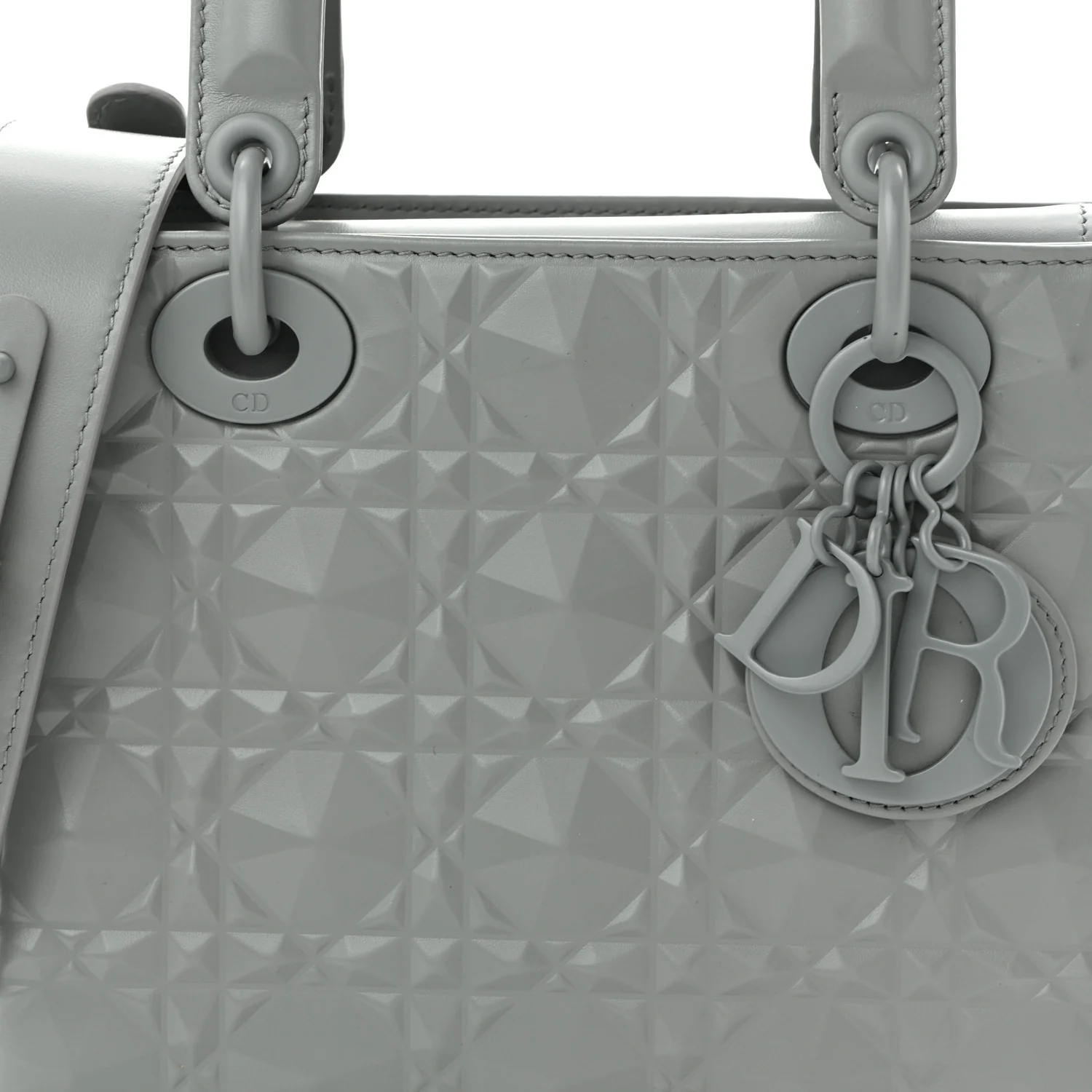 Calfskin Cannage Diamond Small My ABCDior Lady Dior  Gray - Top Club