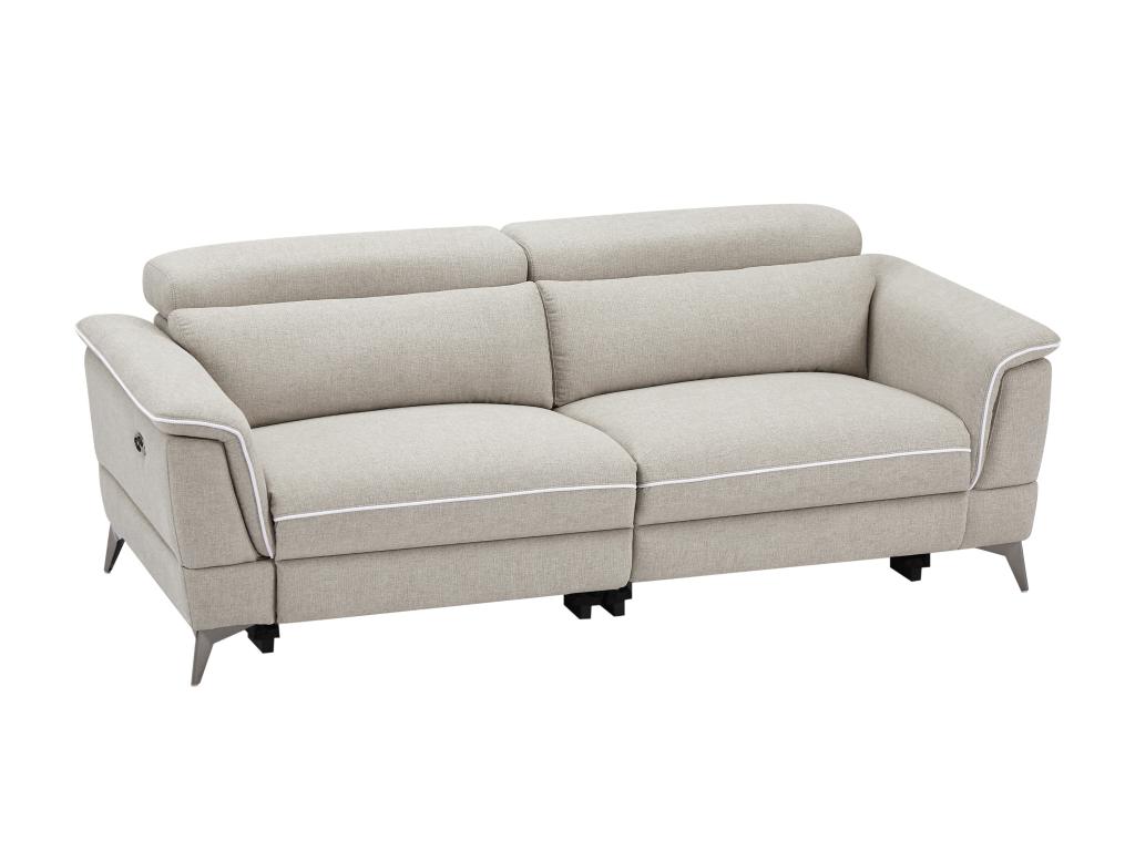 Sofá 3 plazas relax eléctrico de tela beige