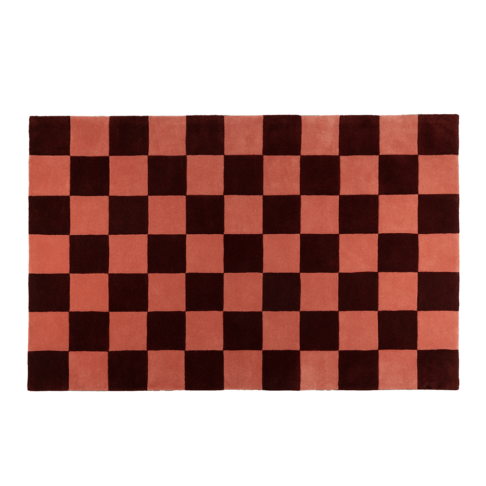 Vloerkleed Checks 161x253 cm burgundy/blush