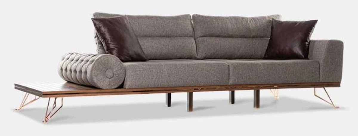 Luxury sofa gray / brown / copper 270 x 100 x H. 65 cm - Living room sofa with adjustable backrests - Living room furniture - Hotel furniture - Luxury furniture