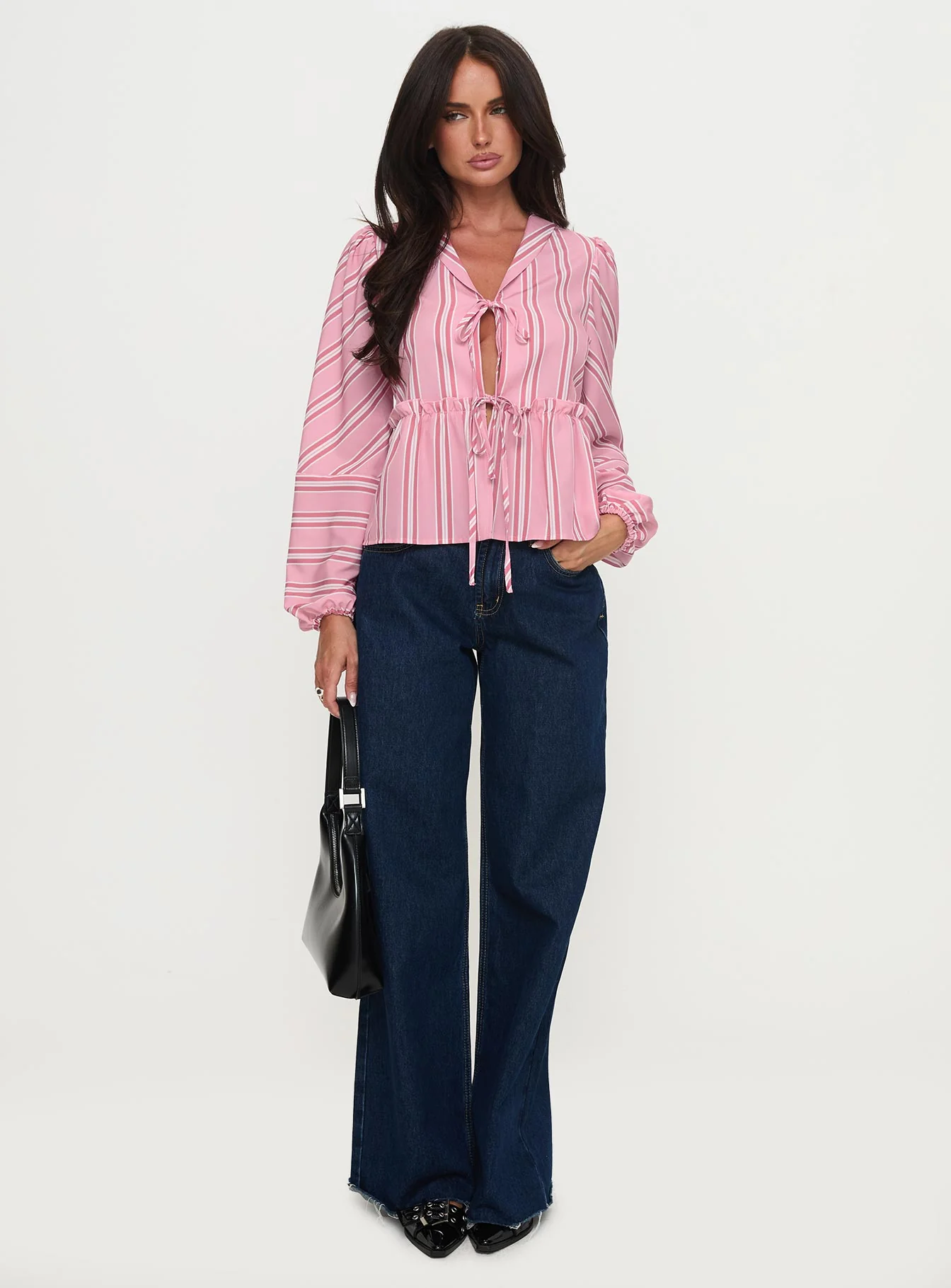 Cindylou Long Sleeve Top Pink Stripe