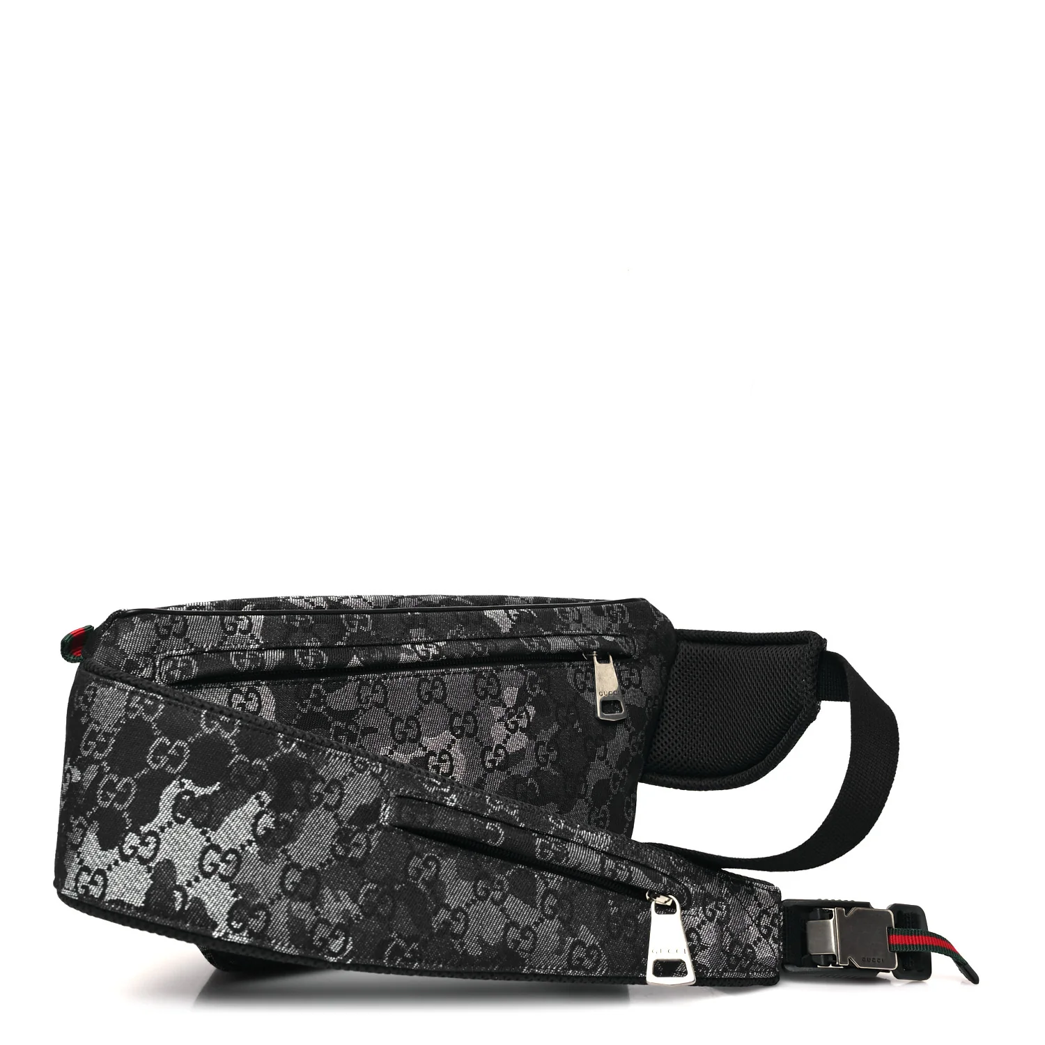 Denim Monogram Web Belt Bag Blue Multicolor - Top Club