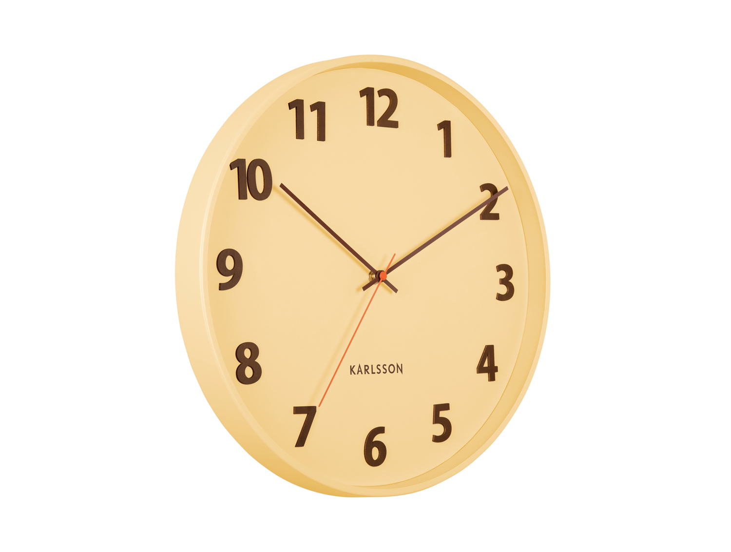 Wall clock Summertime wood soft yellow