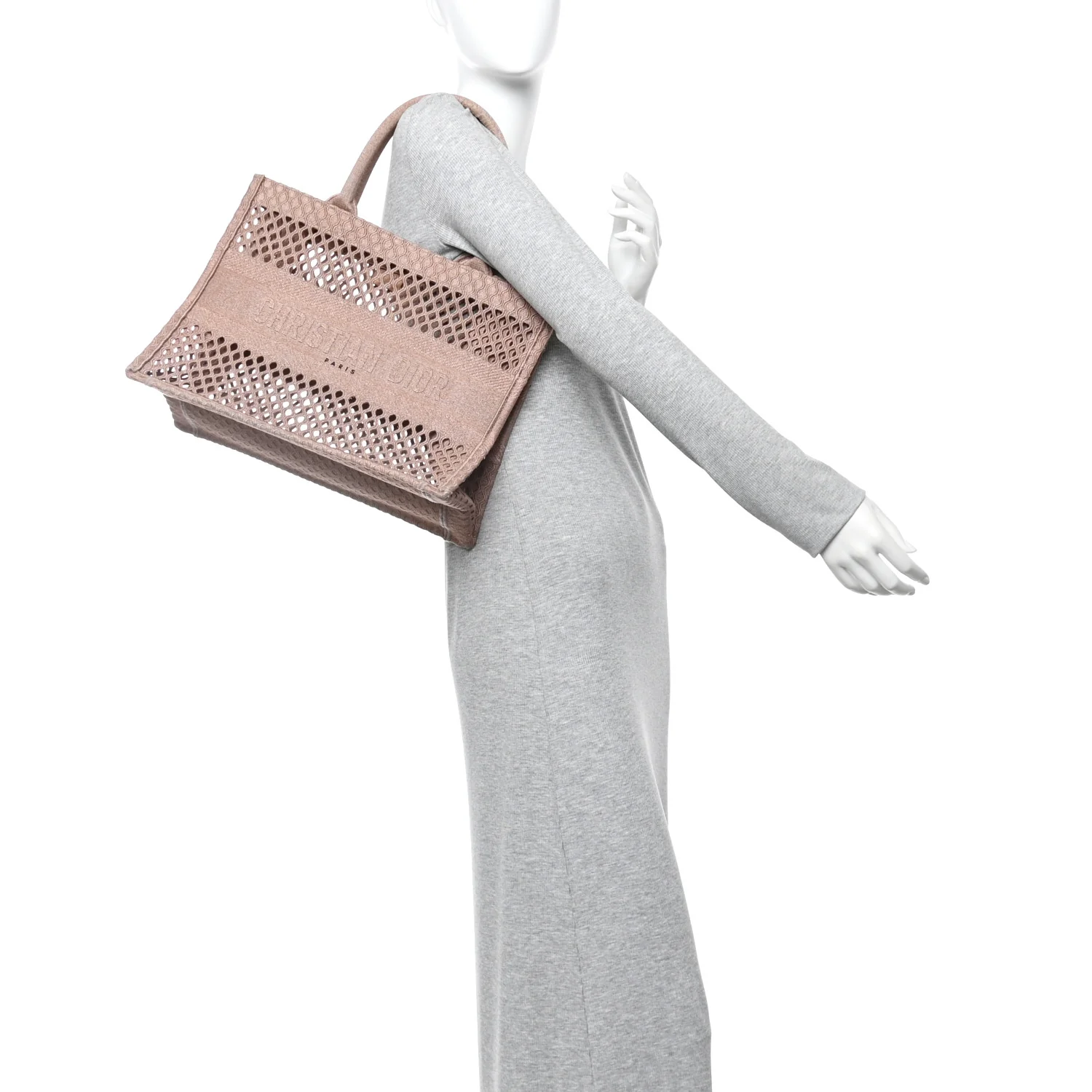Mesh Embroidered Medium Book Tote Clay - Top Club