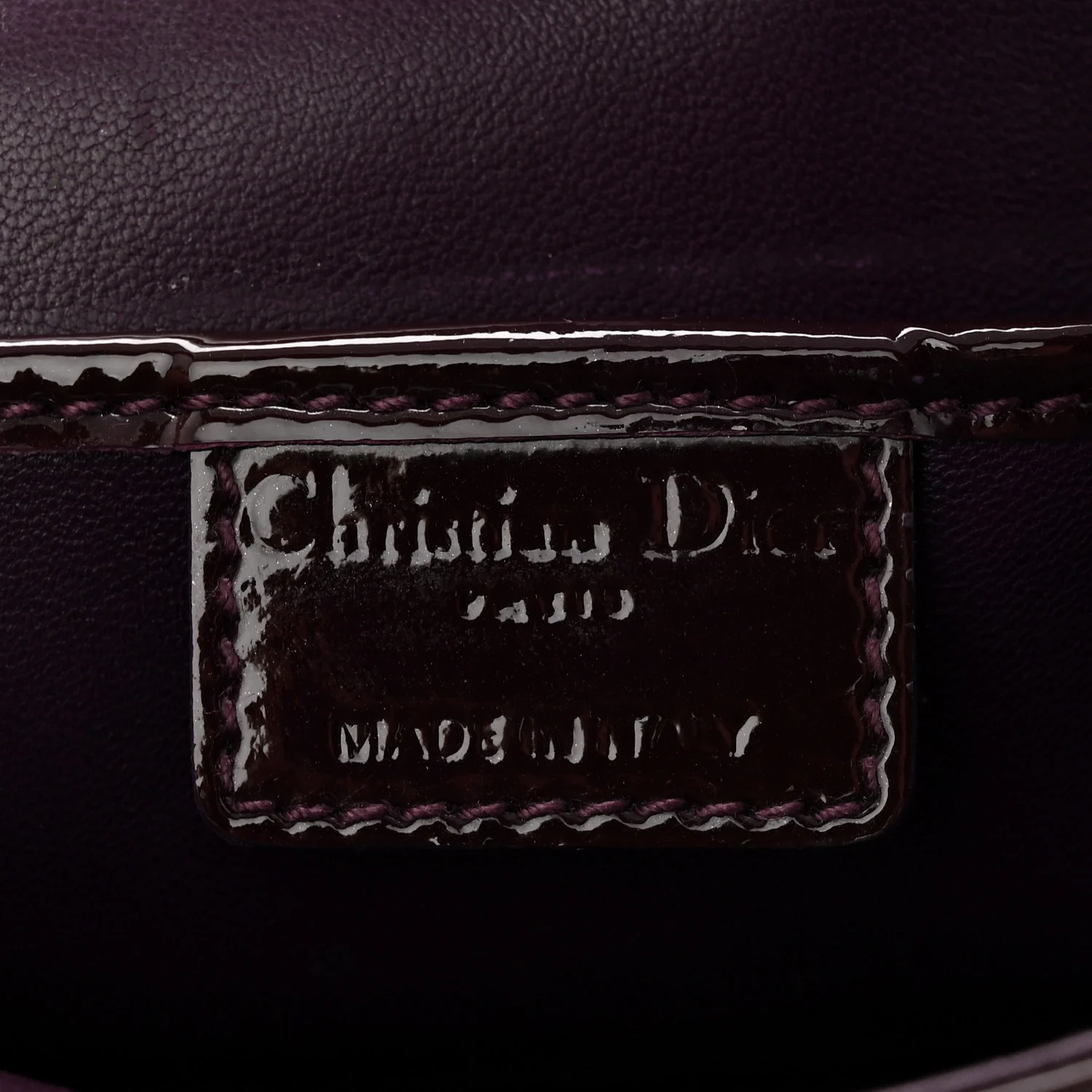 Patent Cannage Lady Dior Chain Wallet Purple - Top Club