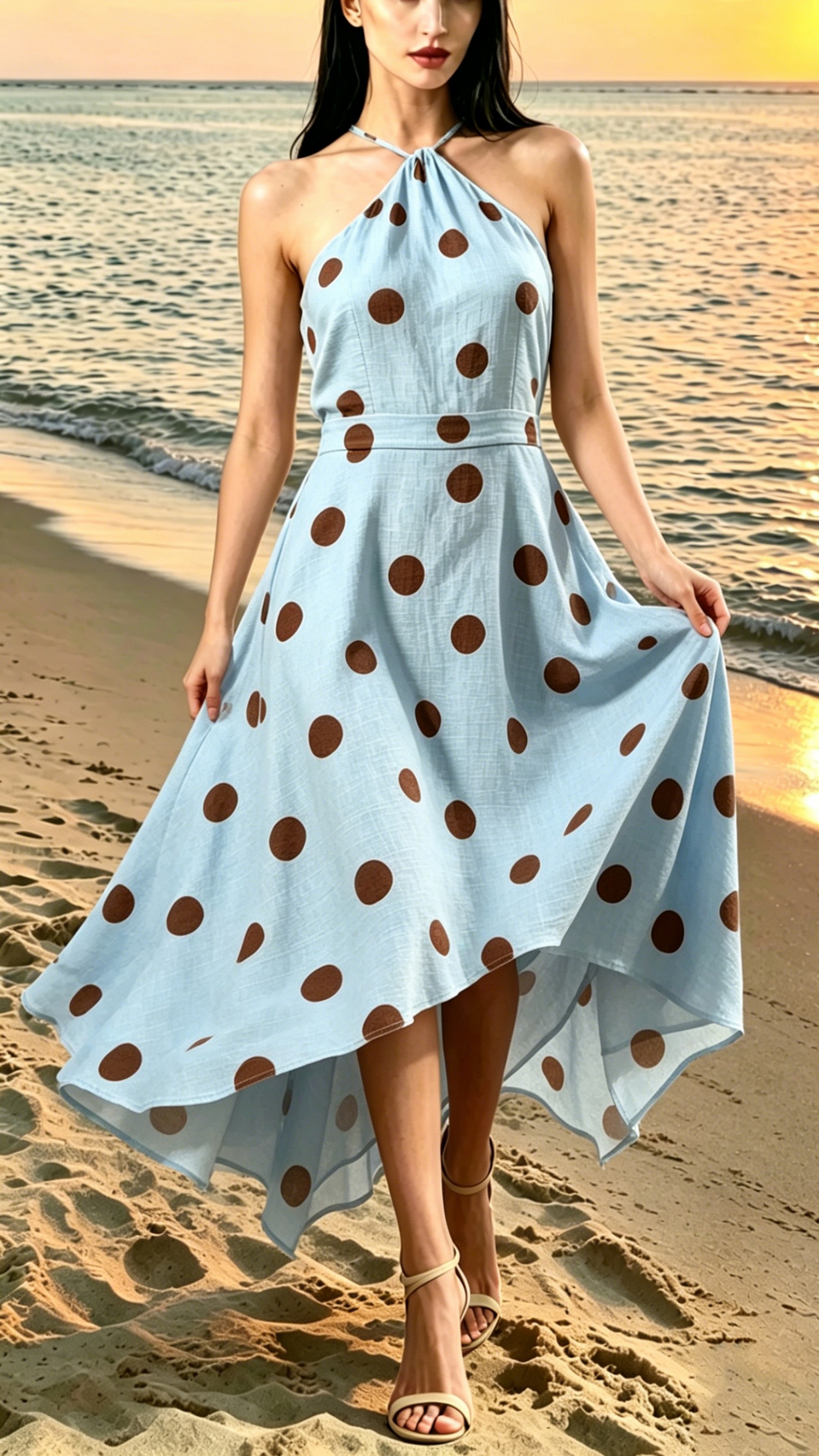 Women's Polka-Dot Halter Dress - Nordfashionstorm - Women's Clothing, Fashion for You - Nordfashionstorm.com