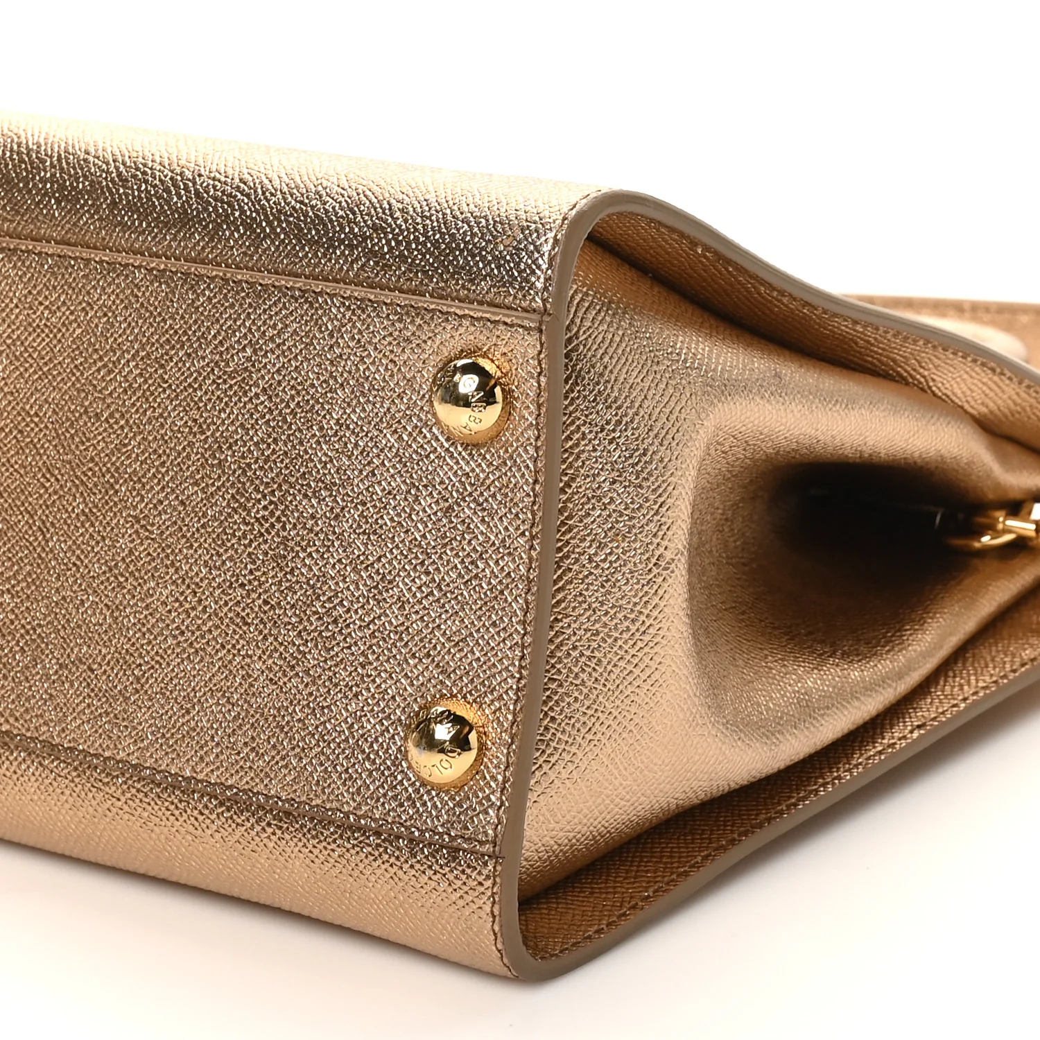 Metallic Dauphine Medium Frame Tote Gold - Top Club