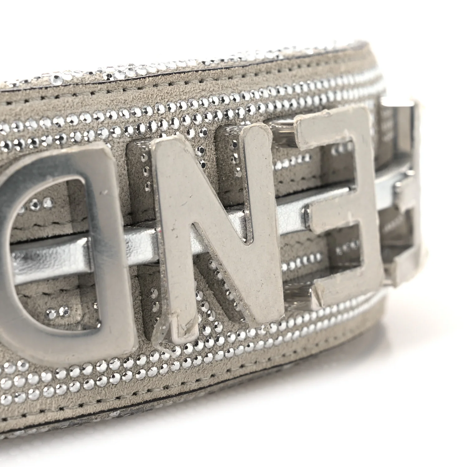 Crystal Vitello Laminato Suede FF Nano Fendigraphy Hobo Charm Grey - Top Club