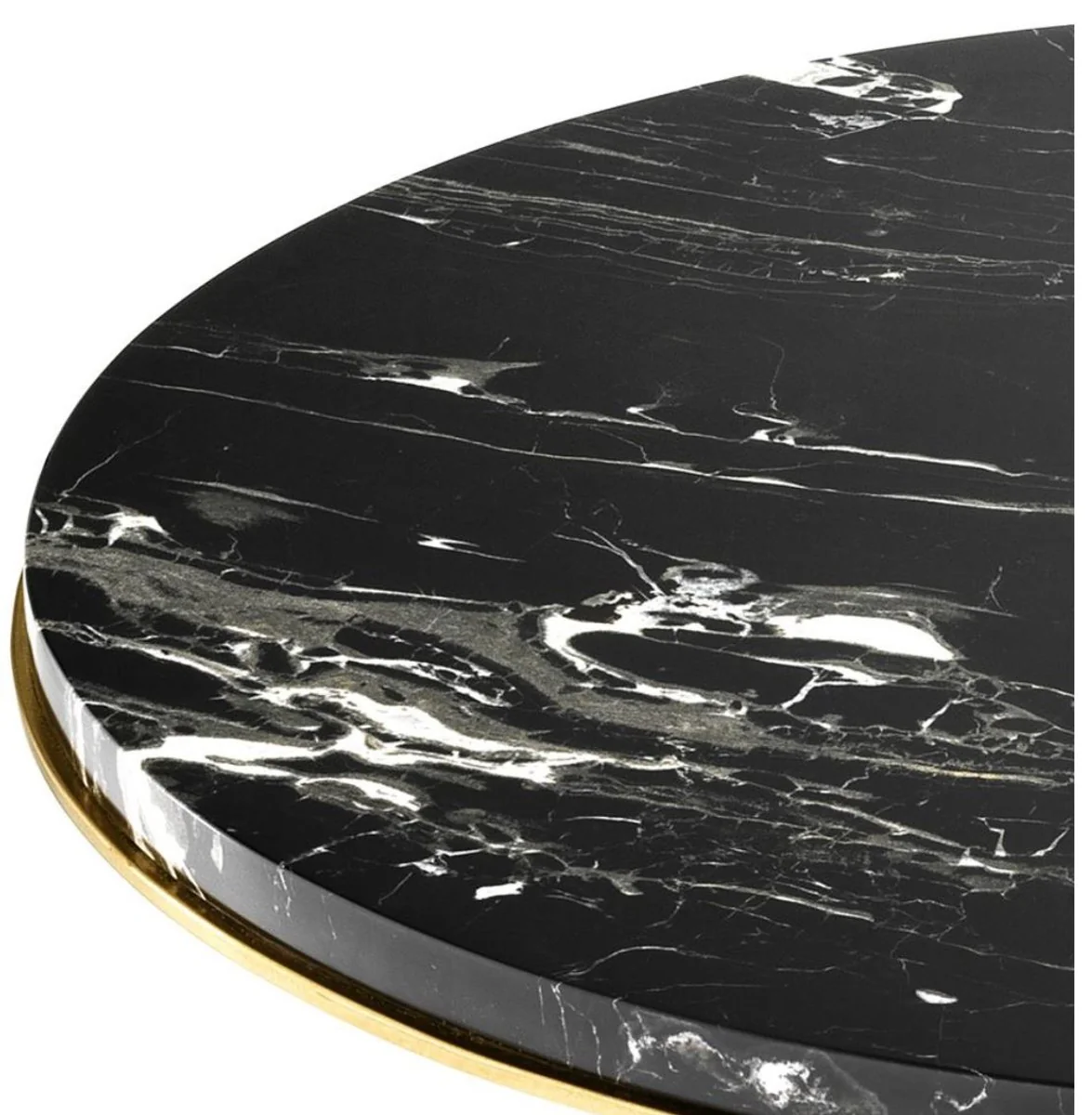 Luxury living room side table in gold with black marble top 50 x H. 57 cm - Limited Edition