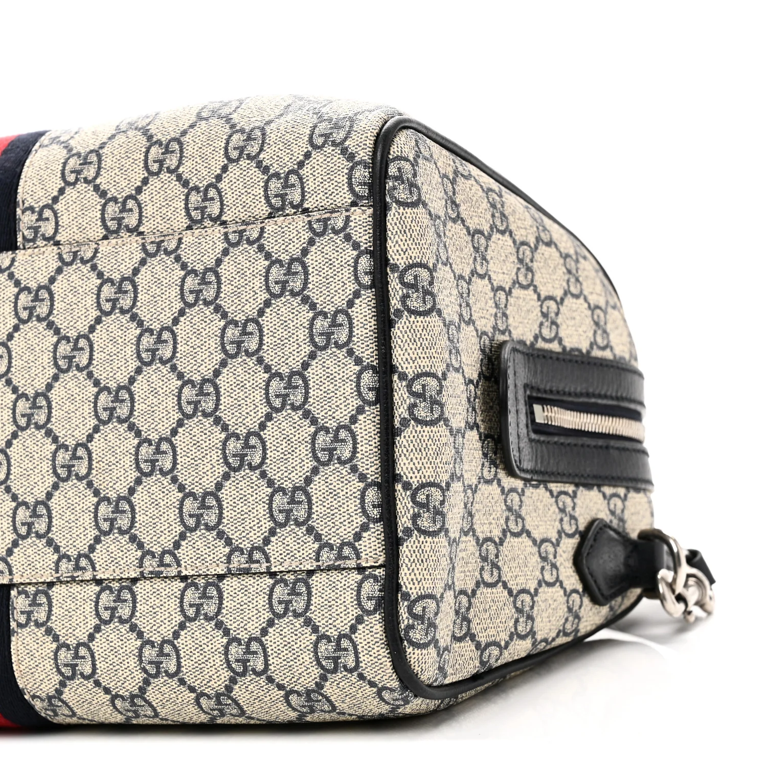 GG Supreme Monogram Web Medium Ophidia Top Handle Bag Beige Blue - Top Club