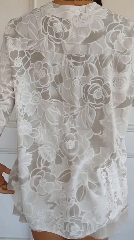 Women's Casual Printed Shirt with Patch Pockets and Sequins - Nordfashionstorm - Women's Clothing, Fashion for You - Nordfashionstorm.com