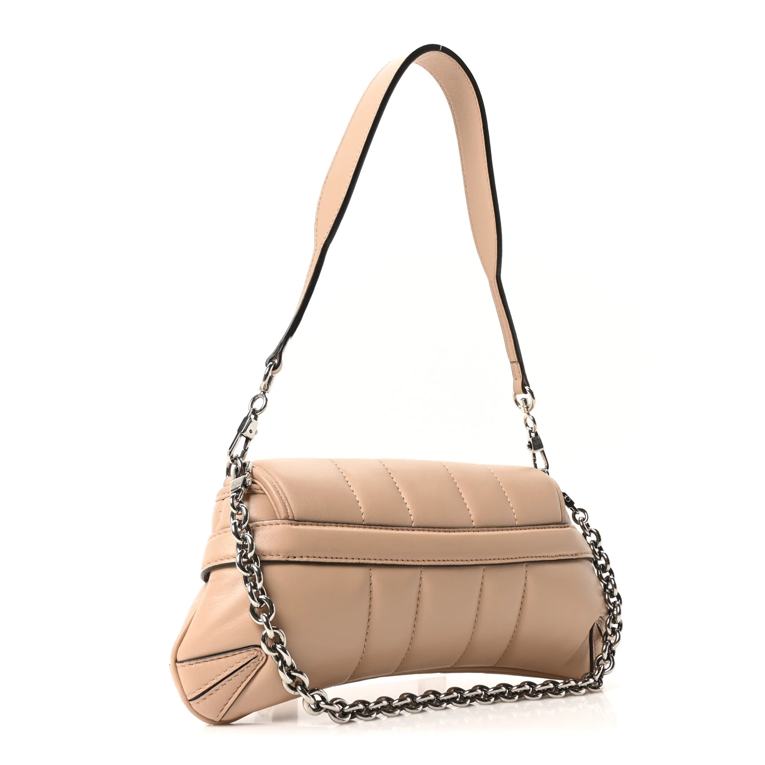Nappa Vertical Matelasse Small Maxi Horsebit Chain Shoulder Bag  Rose Beige - Top Club