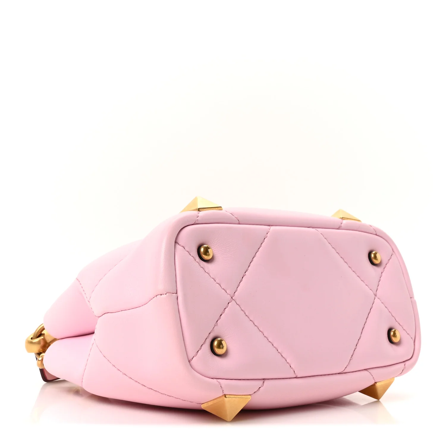 Nappa Mini Roman Stud The Handle Bag Pink Borealis - Top Club
