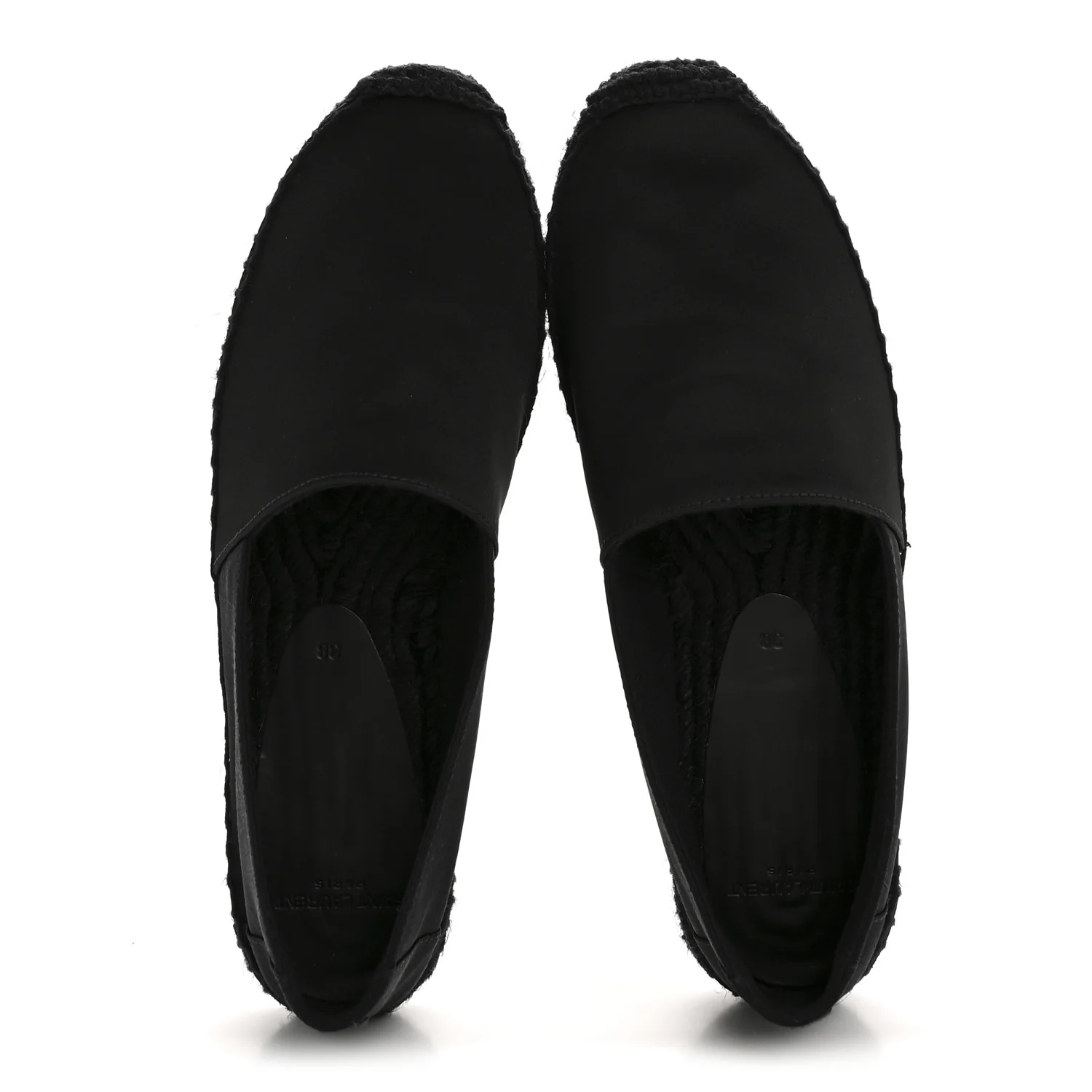 Crepe Satin Elba Espadrilles 38 Black