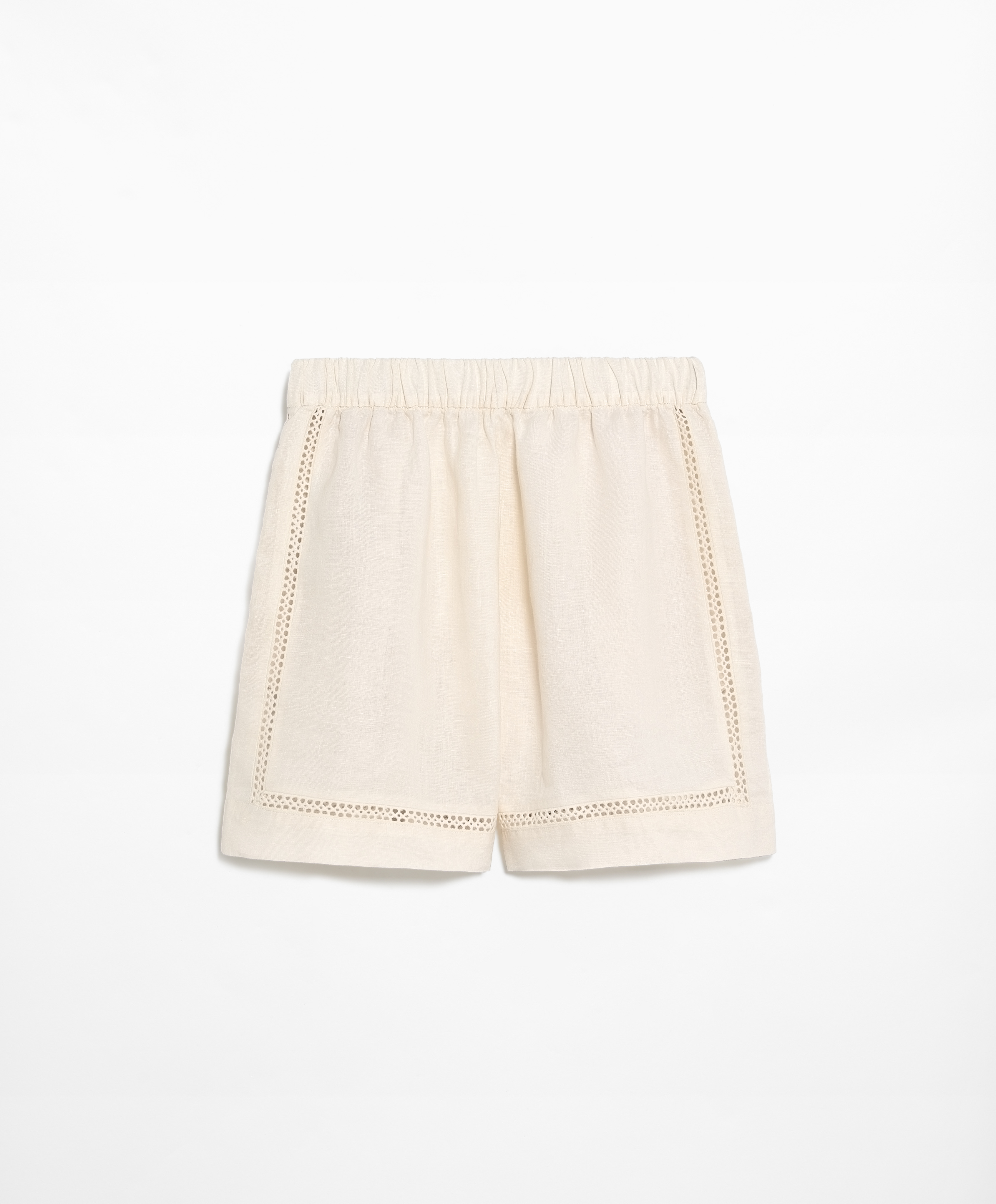 OYSHO 100% linen embroidered Bermuda shorts