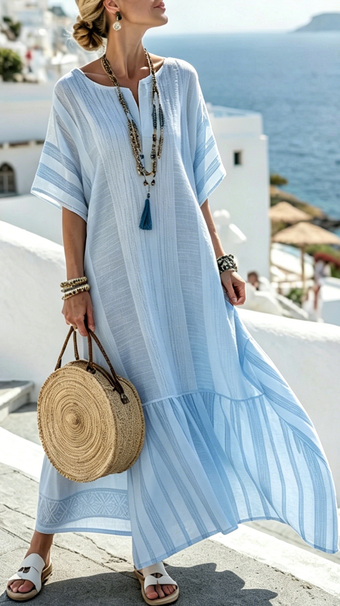 Women's Digitally Printed V-Neck Midi Dress with Half Sleeves - Nordfashionstorm - Women's Clothing, Fashion for You - Nordfashionstorm.com
