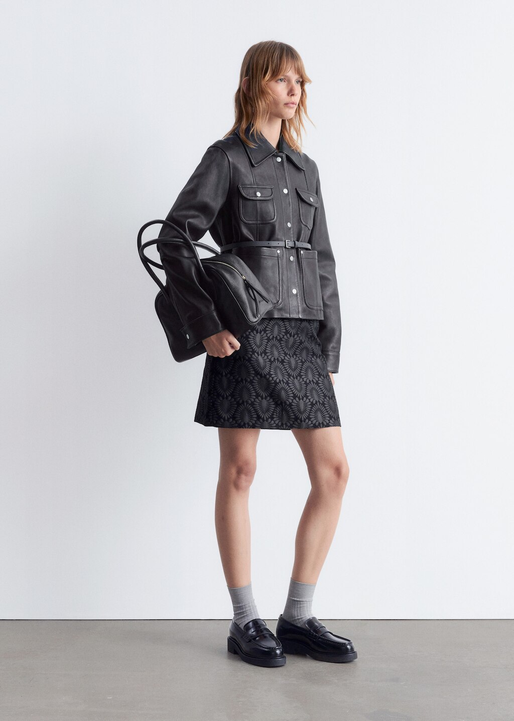 & Other Stories PATCH-POCKET LEATHER JACKET