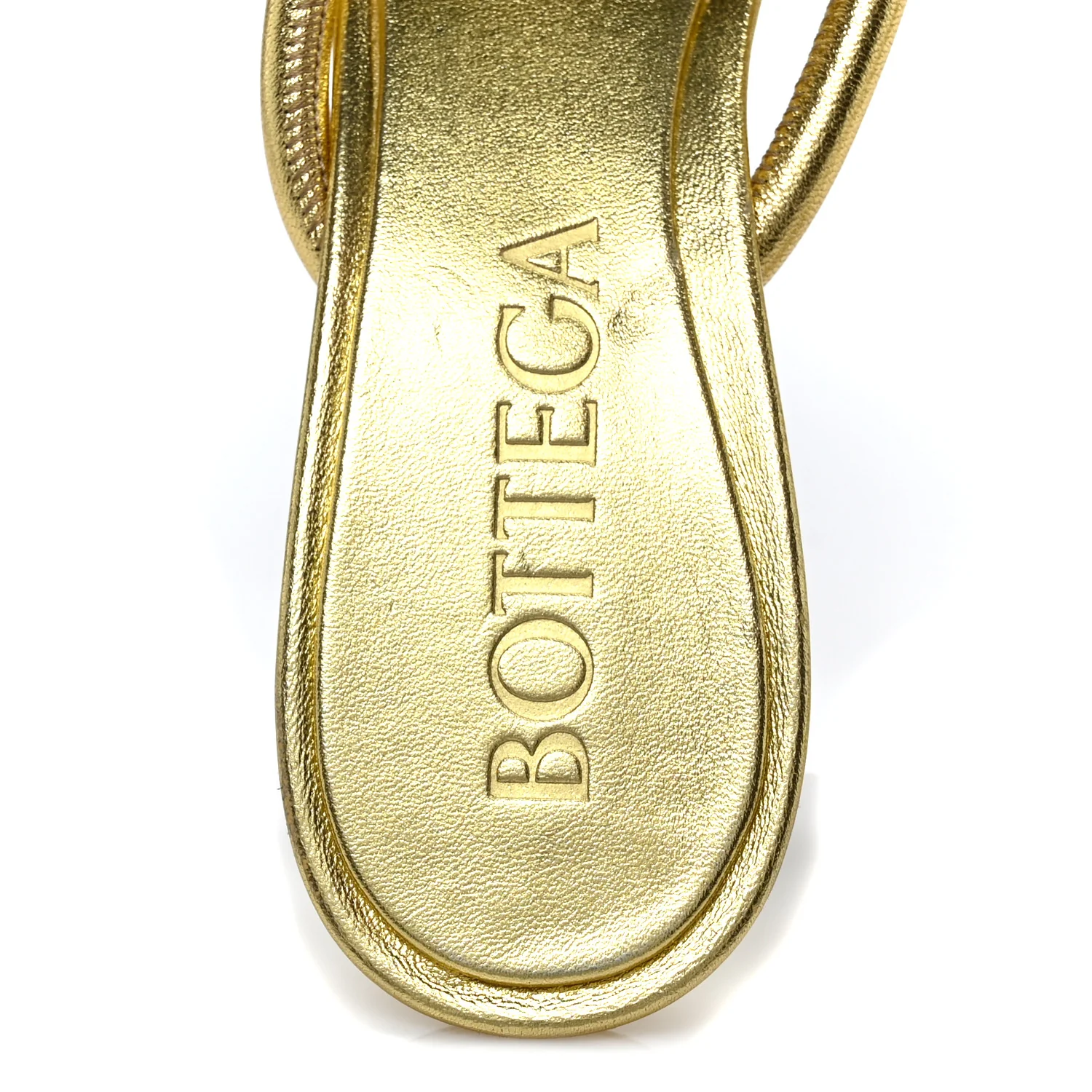 Metallic Nappa Blink Knot Mule Sandals 37.5 Gold - Top Club