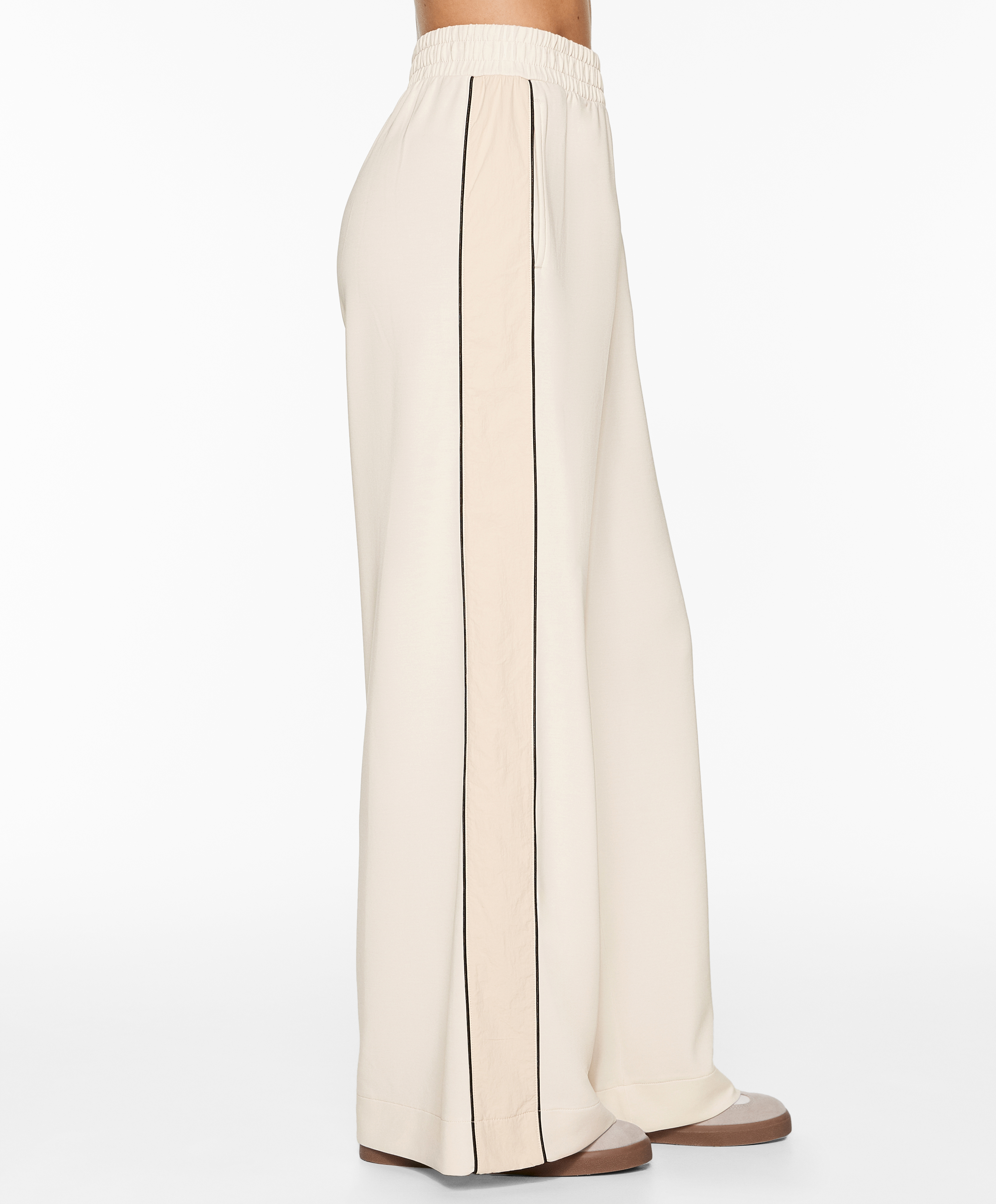 OYSHO Side appliqué straight-leg trousers with modal