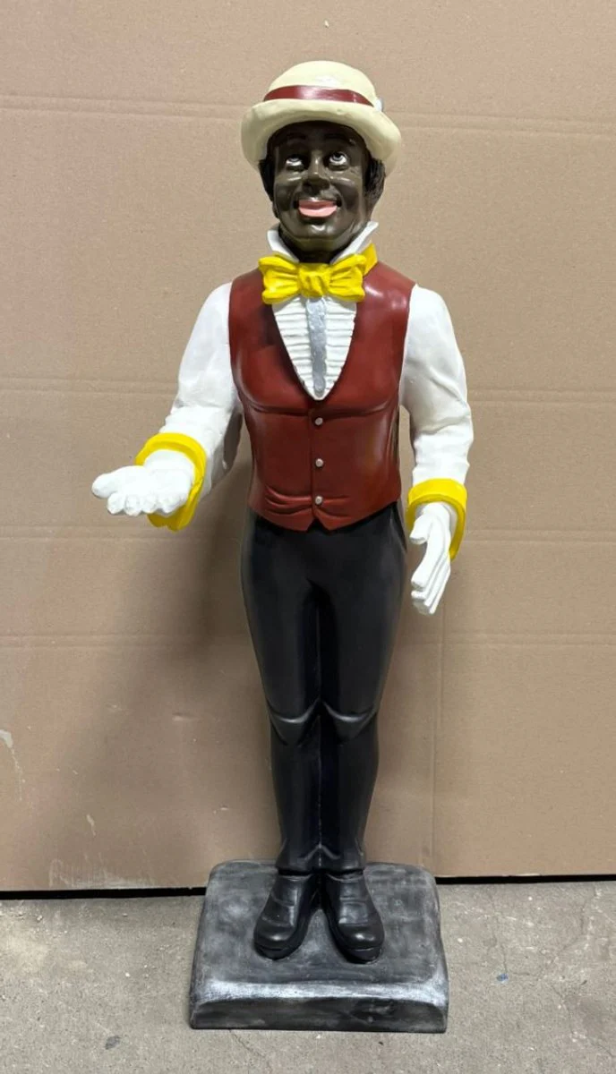 Decorative figure buttler H. 95 cm - decorative waiter sculpture