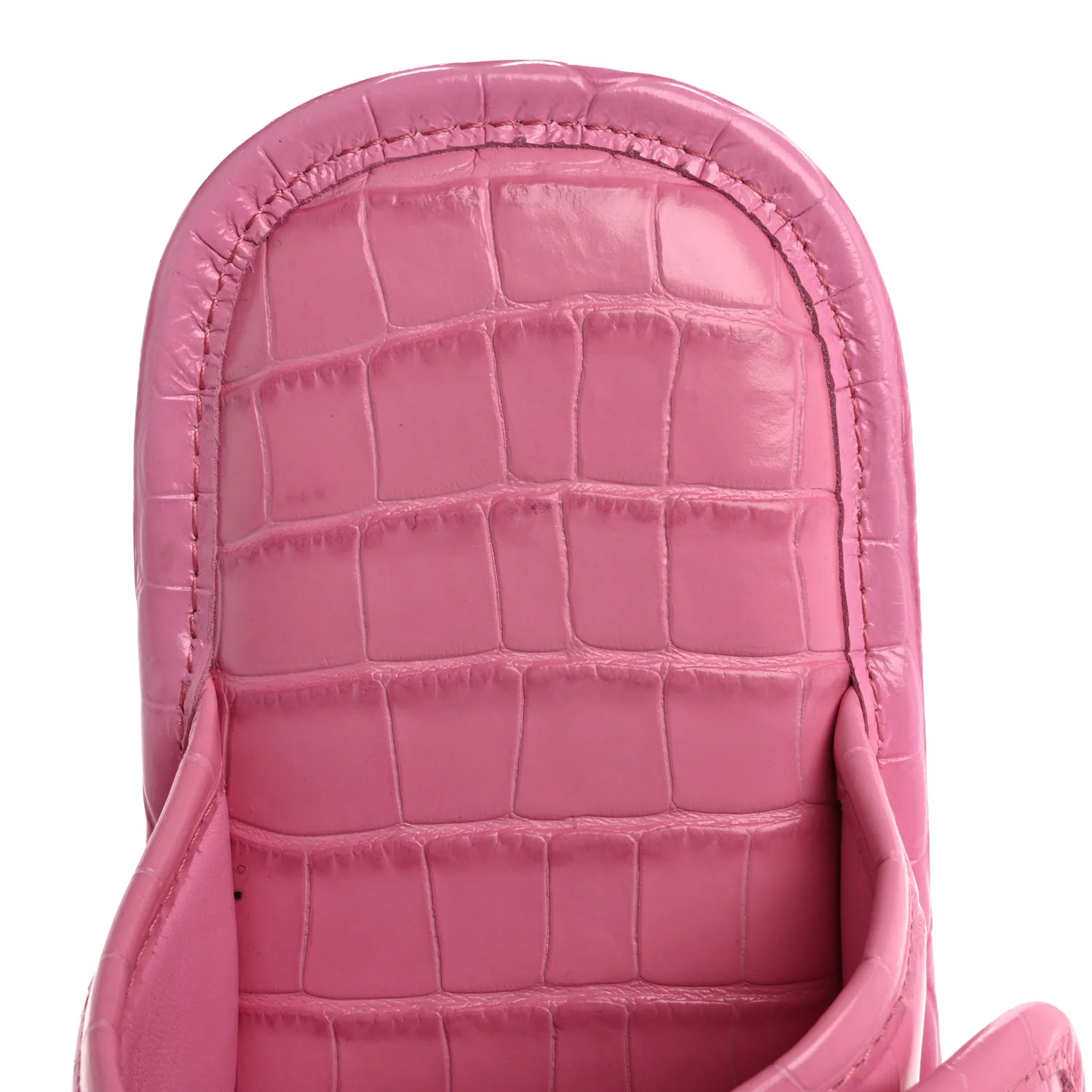 Calfskin Logo Crocodile Embossed Slides 40 Fuxia - Top Club