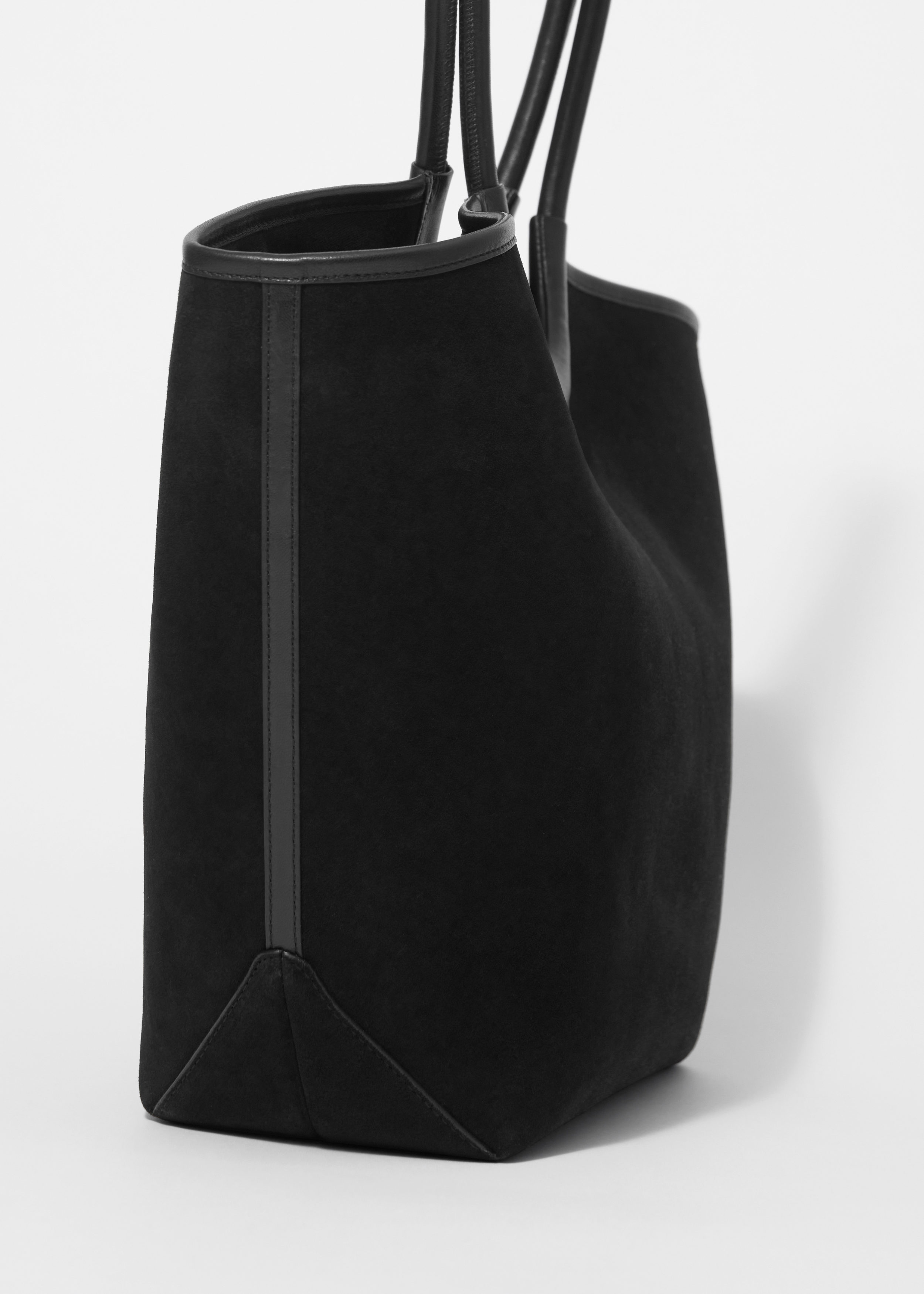 & Other Stories LEATHER-TRIMMED SUEDE TOTE BAG