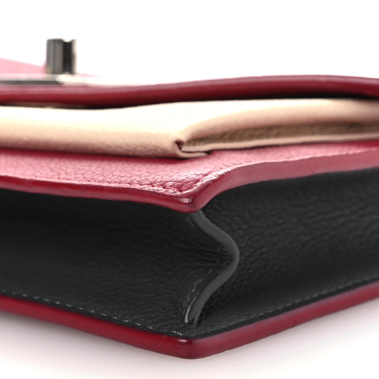 Calfskin My Lockme Chain Pochette Lie De Vin Etain Creme - Top Club