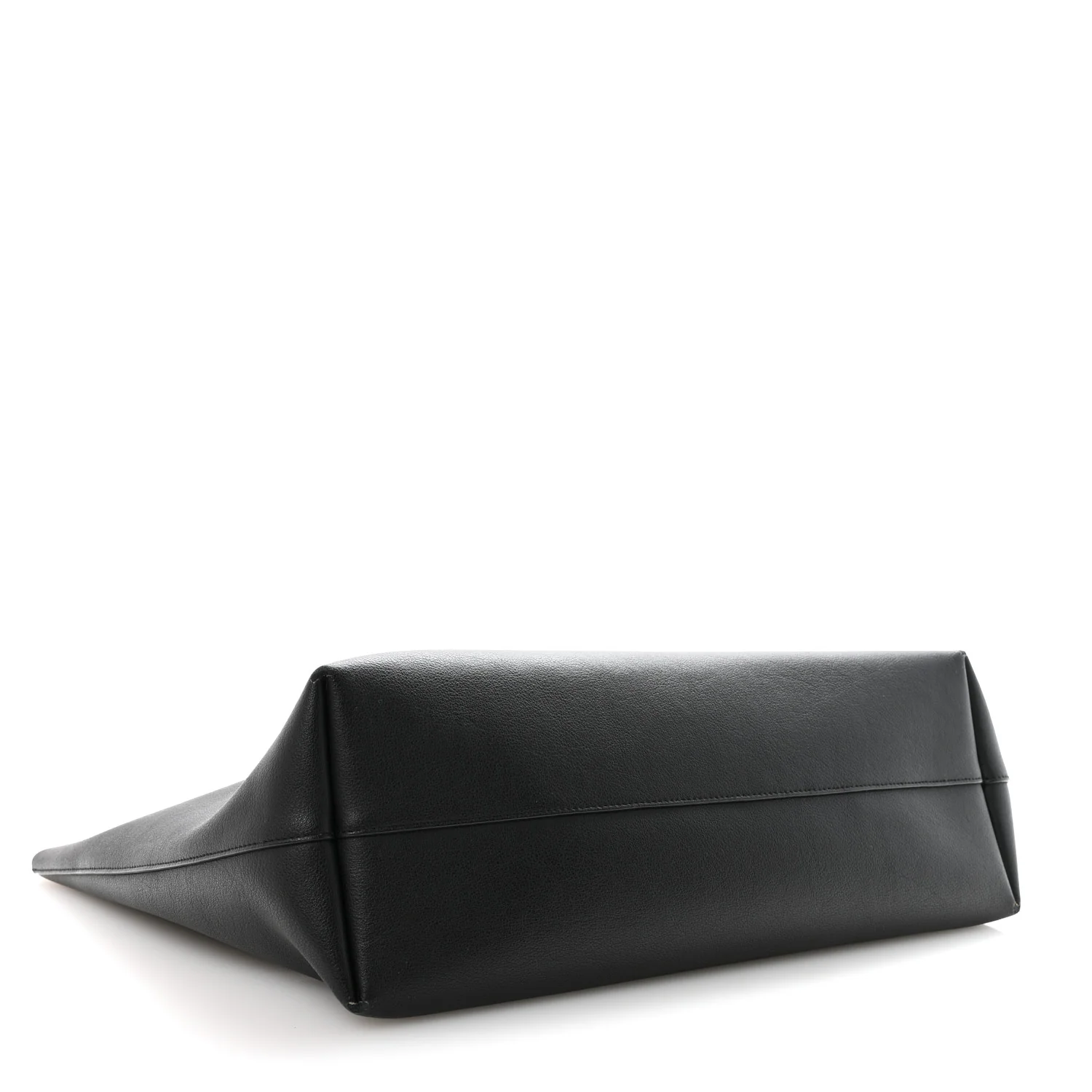 Calfskin Large Shopping Tote Black - Top Club
