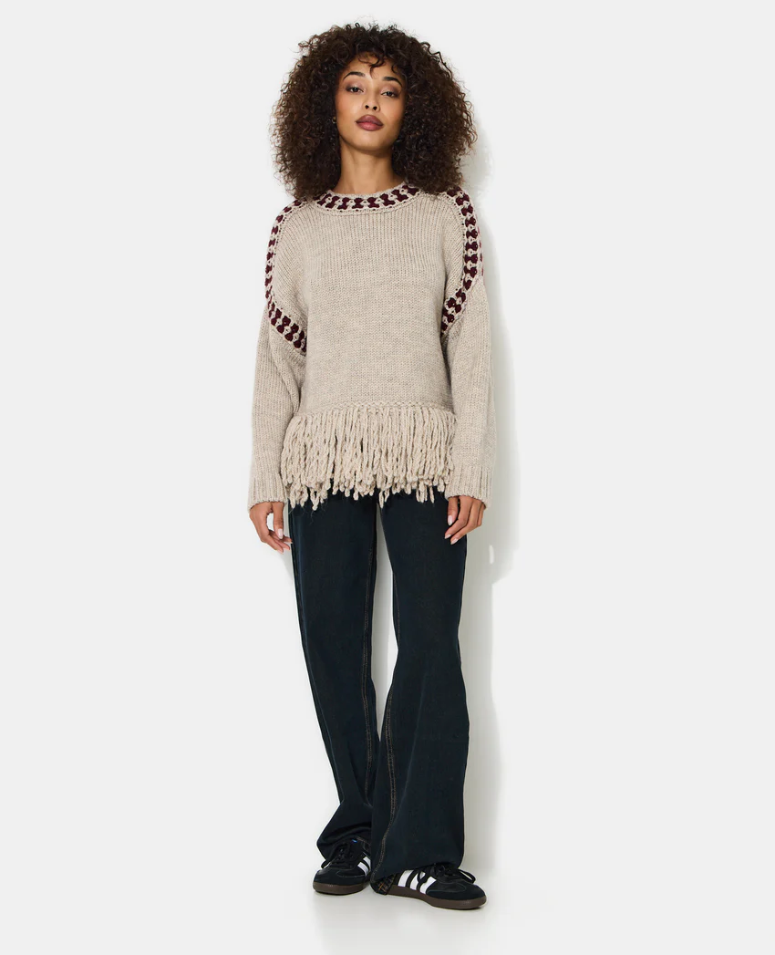 Pimkie Pull avec franges et détails contrastés