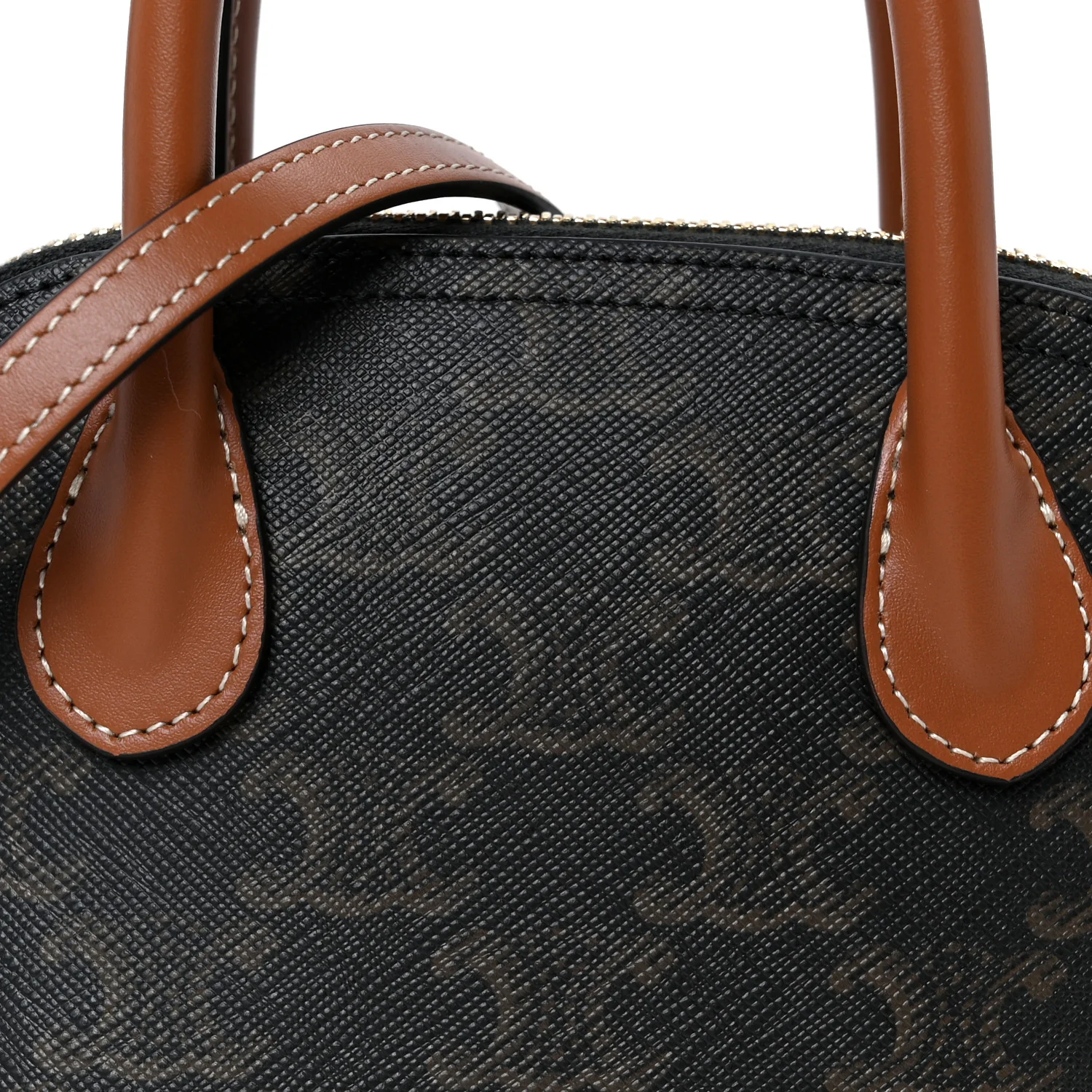 Canvas Calfskin Triomphe Mini Honorine Bag Tan - Top Club