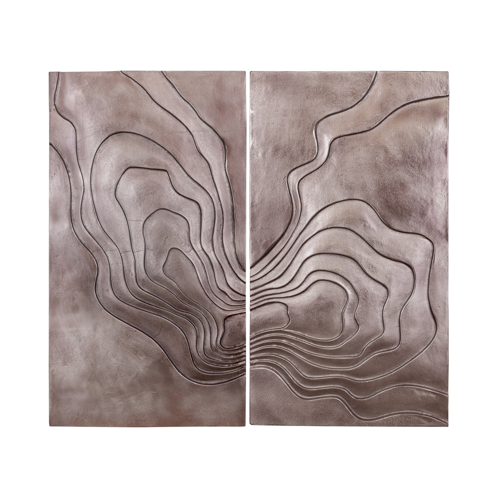 Wandpaneel Sierra brons 100x90 cm - set van 2