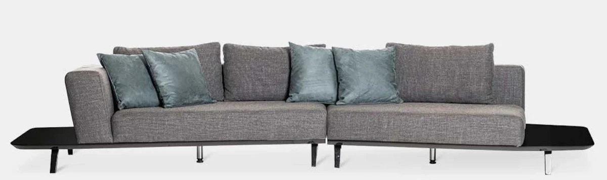 Luxury sofa gray / black 357 x 120 x H. 65 cm - Curved living room sofa - Hotel sofa - Living room furniture - Hotel furniture - Luxury furniture - Luxury furnishings
